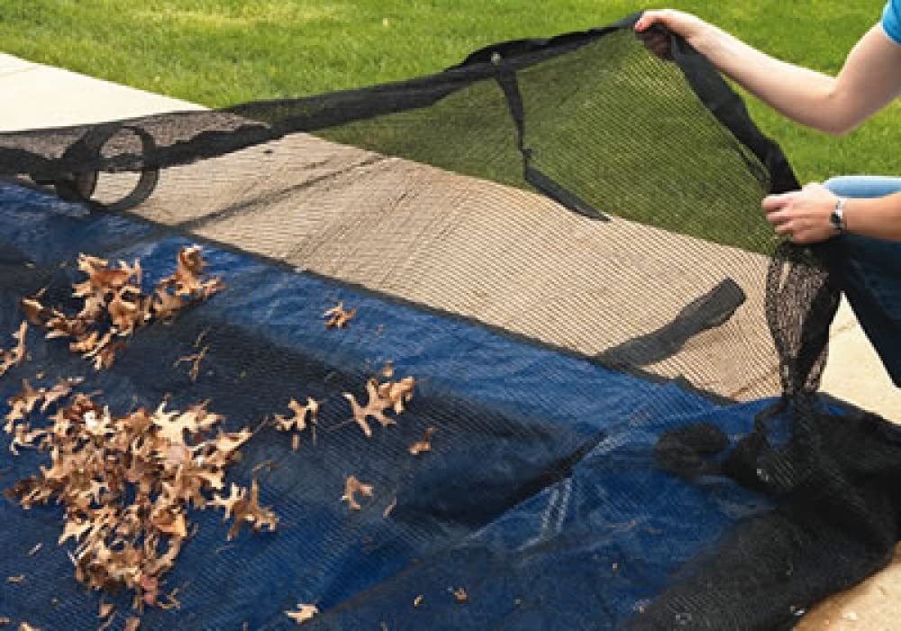 Buffalo Blizzard 18x36ft Rectangle Leaf Net Cover for In-Ground Swimming Pools | Heavy Duty Winter Pool Cover Protector to Keep Leaves & Debris Out | Perfect for Fall Season & Winter Pool Maintenance