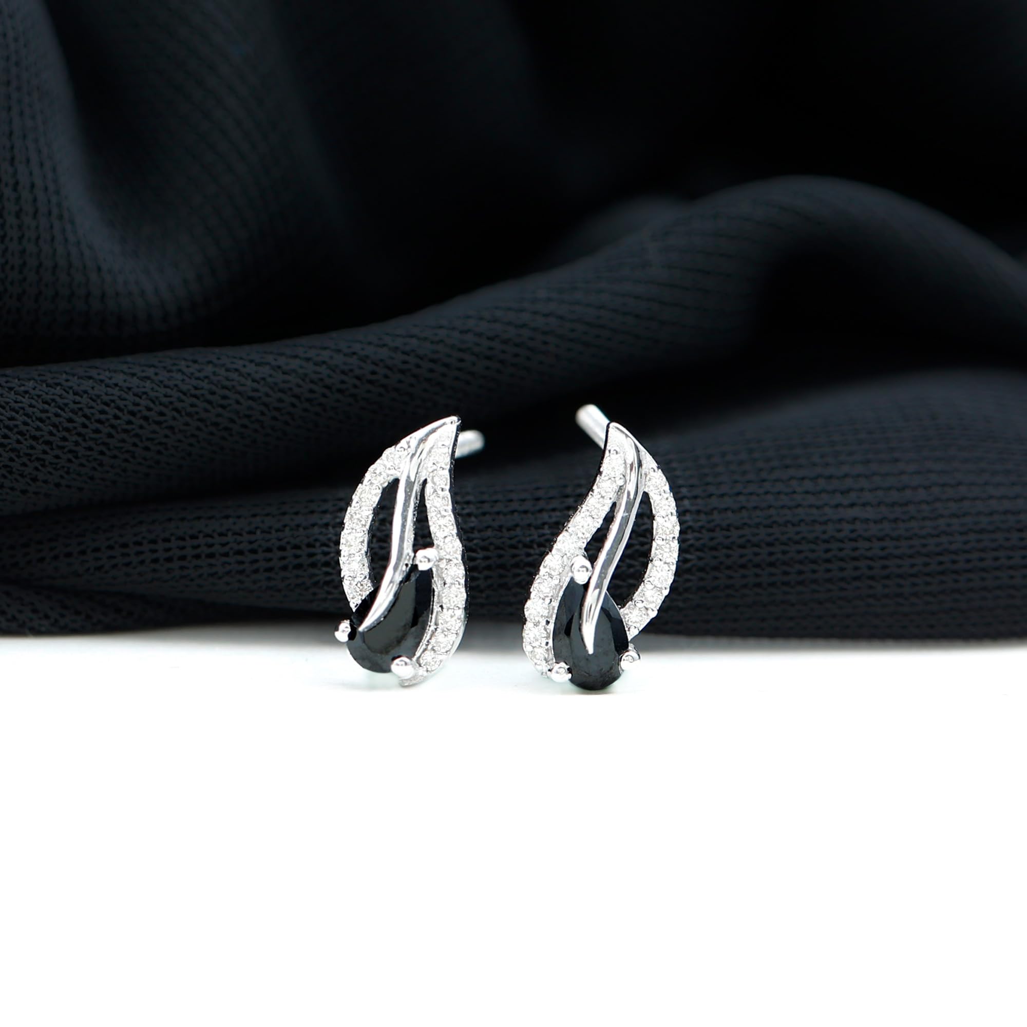 Certified AAA Quality Black Spinel Diamond Stud Earrings with Screw Back - Natural Spinel Jewelry for Women | Perfect Gift for Birthday, Anniversary & Special Occasions