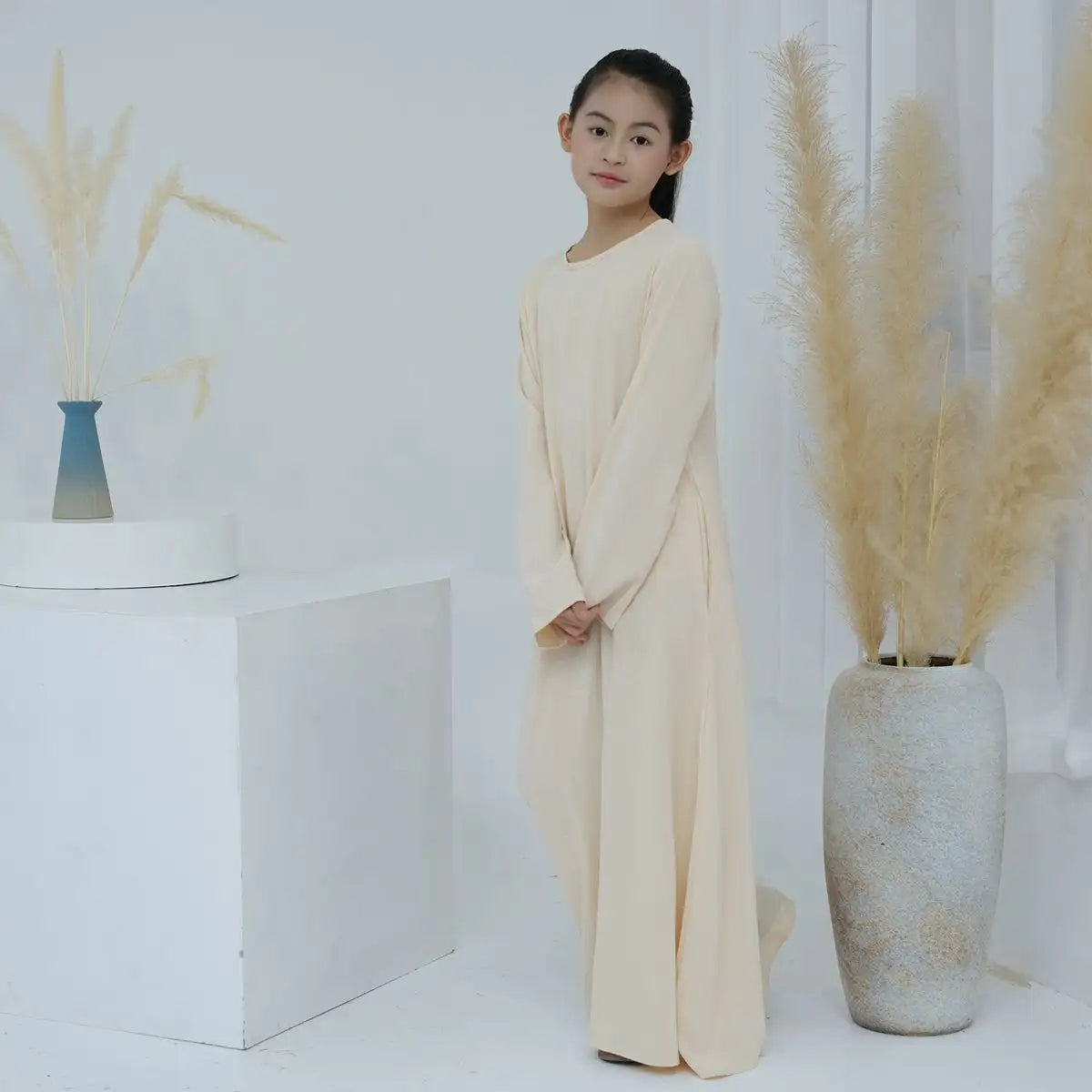 Middle Eastern Arab Girls' Abaya Inner Dress - Modest Underdress for Kids - Perfect for School, Prayer & Special Occasions