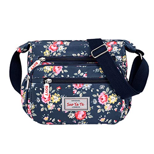 Stylish Adjustable Nylon Floral Shoulder Bag for Women - Crossbody Travel Handbag with Comfortable Strap - Perfect for Daily Commute, Shopping & Weekend Getaways