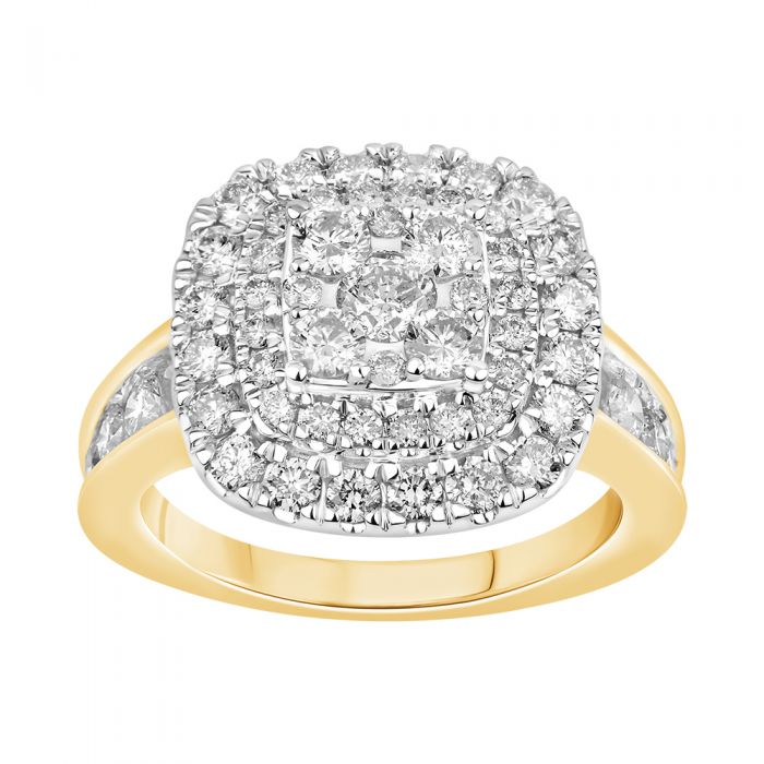 9ct Yellow Gold 2 Carat Diamond Ring with Brilliant Cut - Elegant Engagement & Wedding Ring for Women - Perfect for Proposals, Anniversaries & Special Occasions