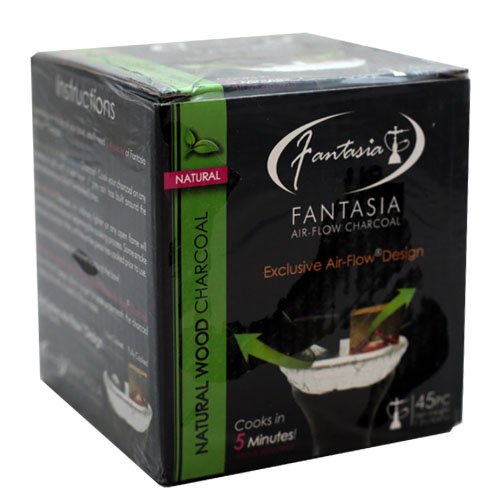 Premium Natural Wood Hookah Charcoal - Air-Flow Design for Smooth Smoking, 45-Piece Box | Perfect for Shisha Lounge & Home Hookah Sessions