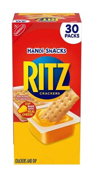 Ritz Handi-Snacks Crackers and Cheese Dip - 30 Pack | On-the-Go Snacks for Kids Lunch, School, Office & Travel | Perfect for Parties, Picnics and After-School Treats