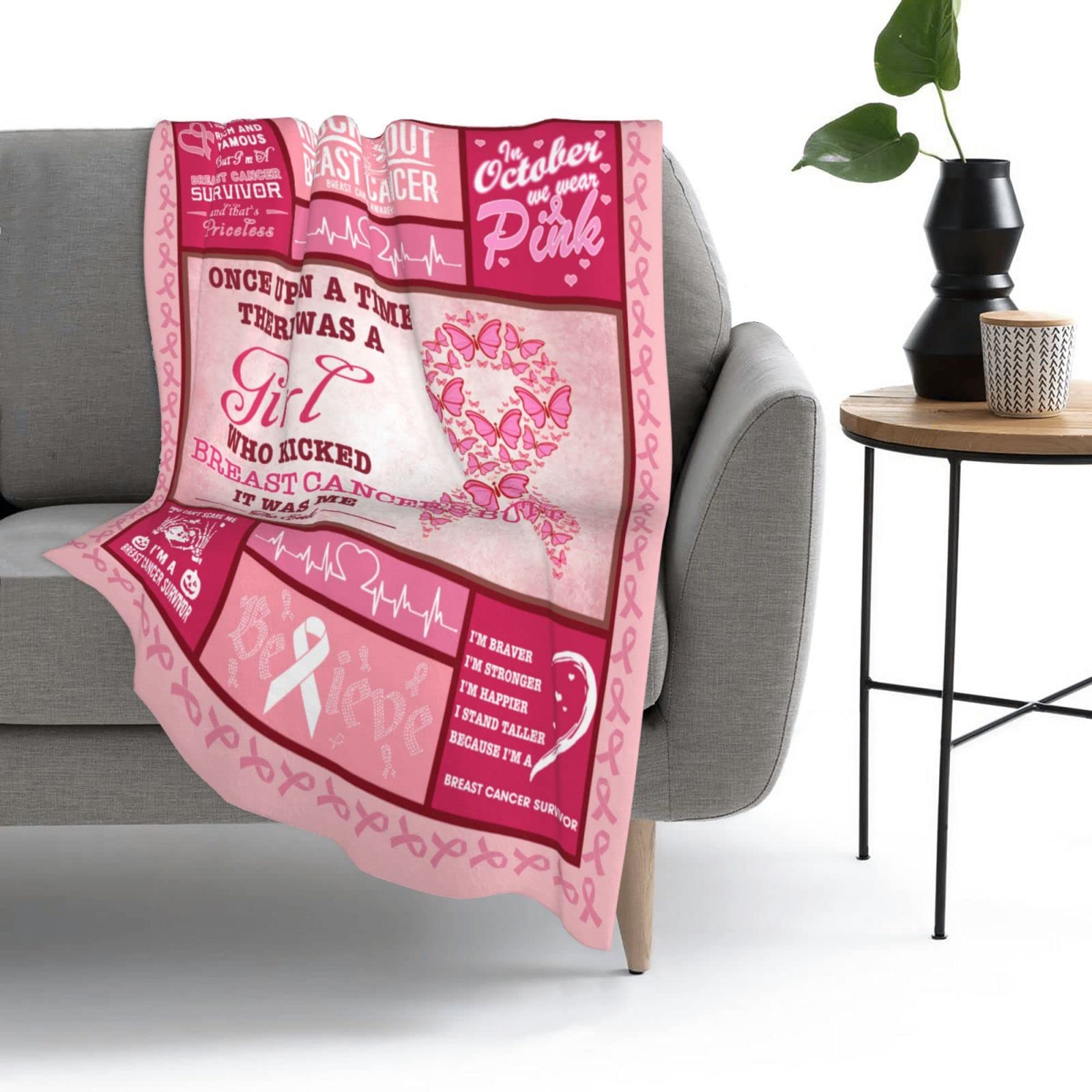 Breast Cancer Awareness Blanket - Ultra Soft Fleece Throw 50