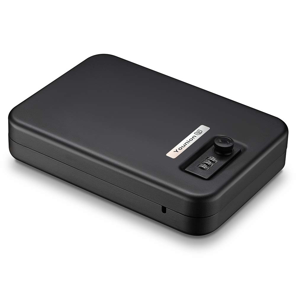 Portable Pistol Safe for Travel & Car - Compact Handgun Lock Box with Secure Key Entry | Ideal for Home, Vehicle & Personal Protection