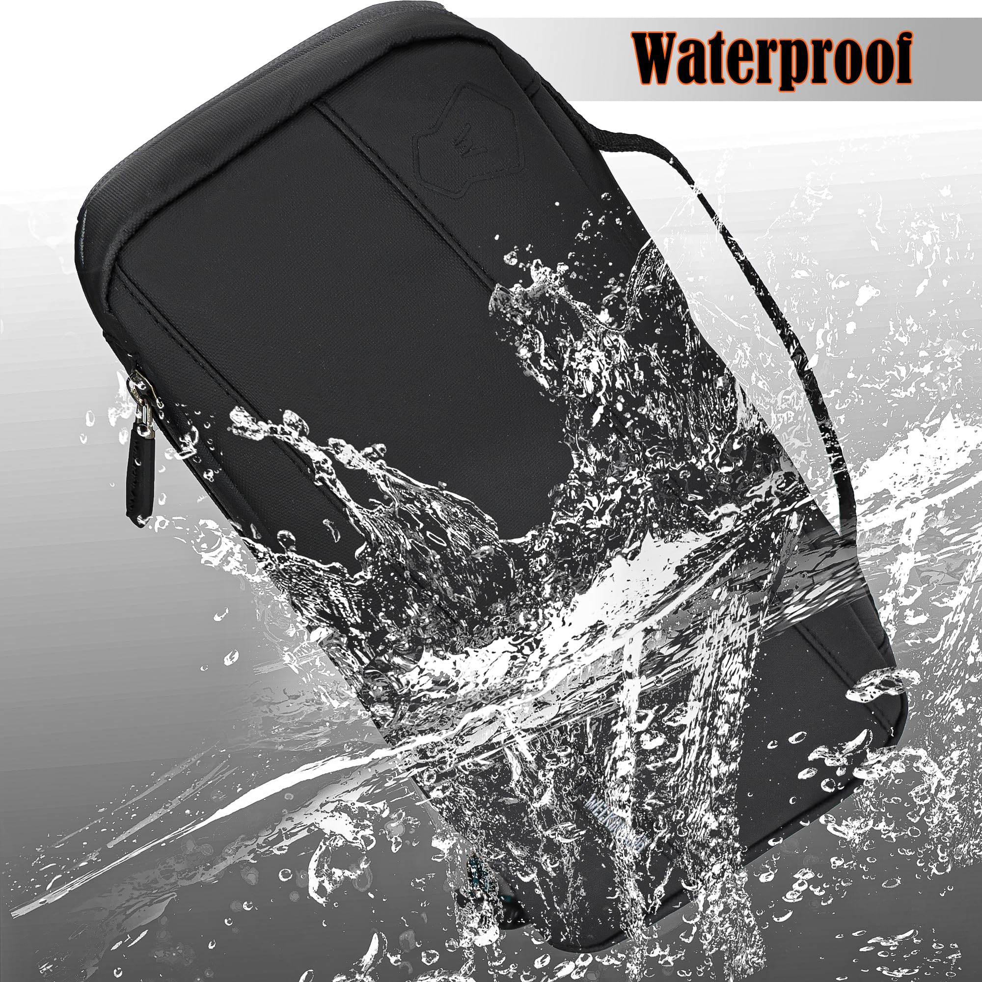 WELKINLAND 6-Pocket Hanging Toiletry Bag for Men - Waterproof Travel Shaving & Shower Organizer - Perfect for Gym, Camping, Business Trips & Overnight Stays (Black)