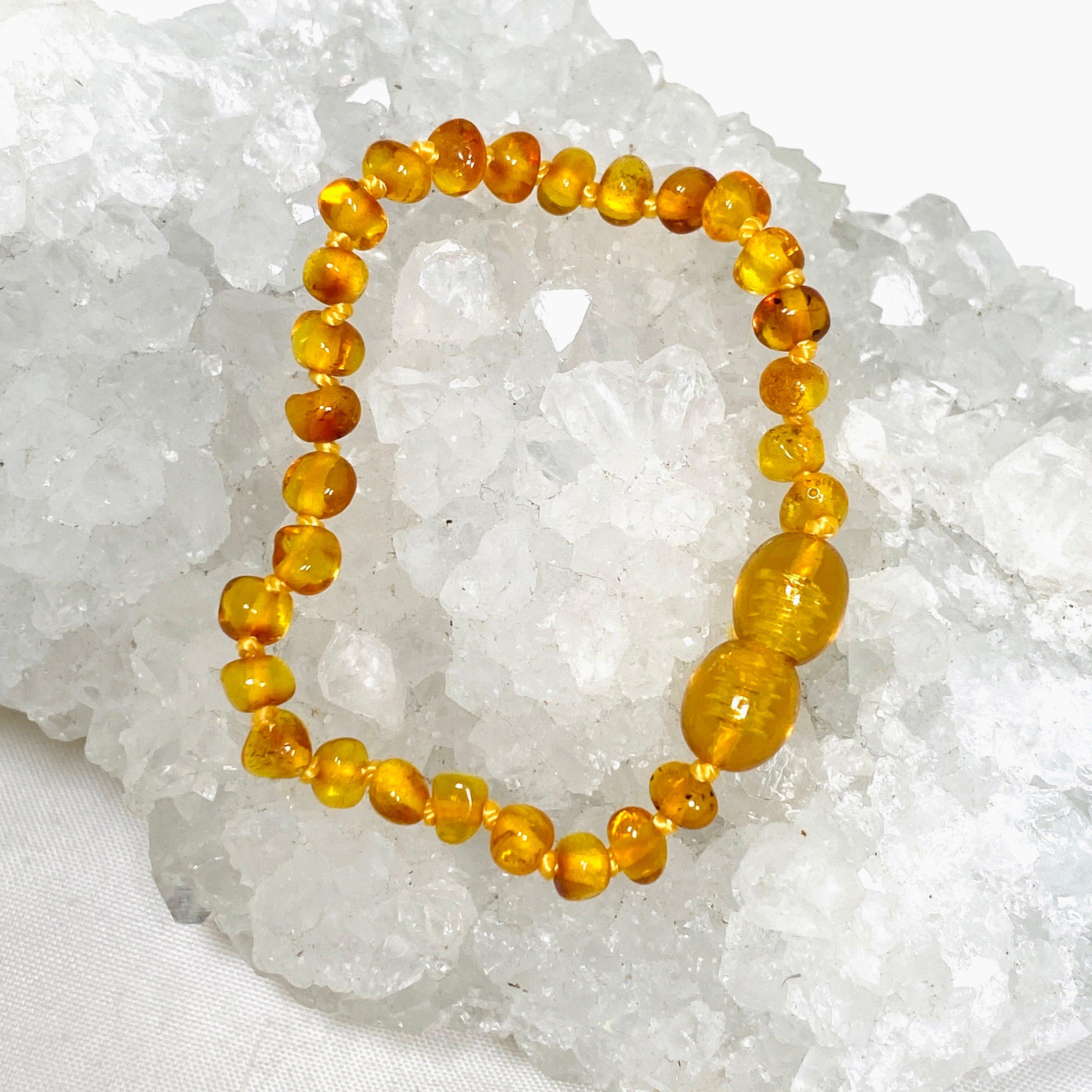 Natural Baltic Amber Baby Teething Bracelet for Pain Relief - Soothing & Safe for Infants - Perfect for Newborns & Toddlers During Teething Discomfort