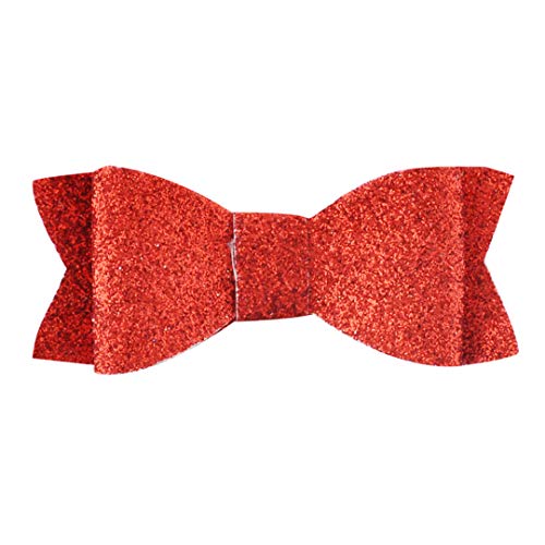 2.5 Inch Glitter Leather Hair Bows for Kids - Red Hair Clips & Hair Pins | Cute Girls Hair Accessories for Parties, School, and Special Occasions | Perfect Gift for Toddlers and Little Girls