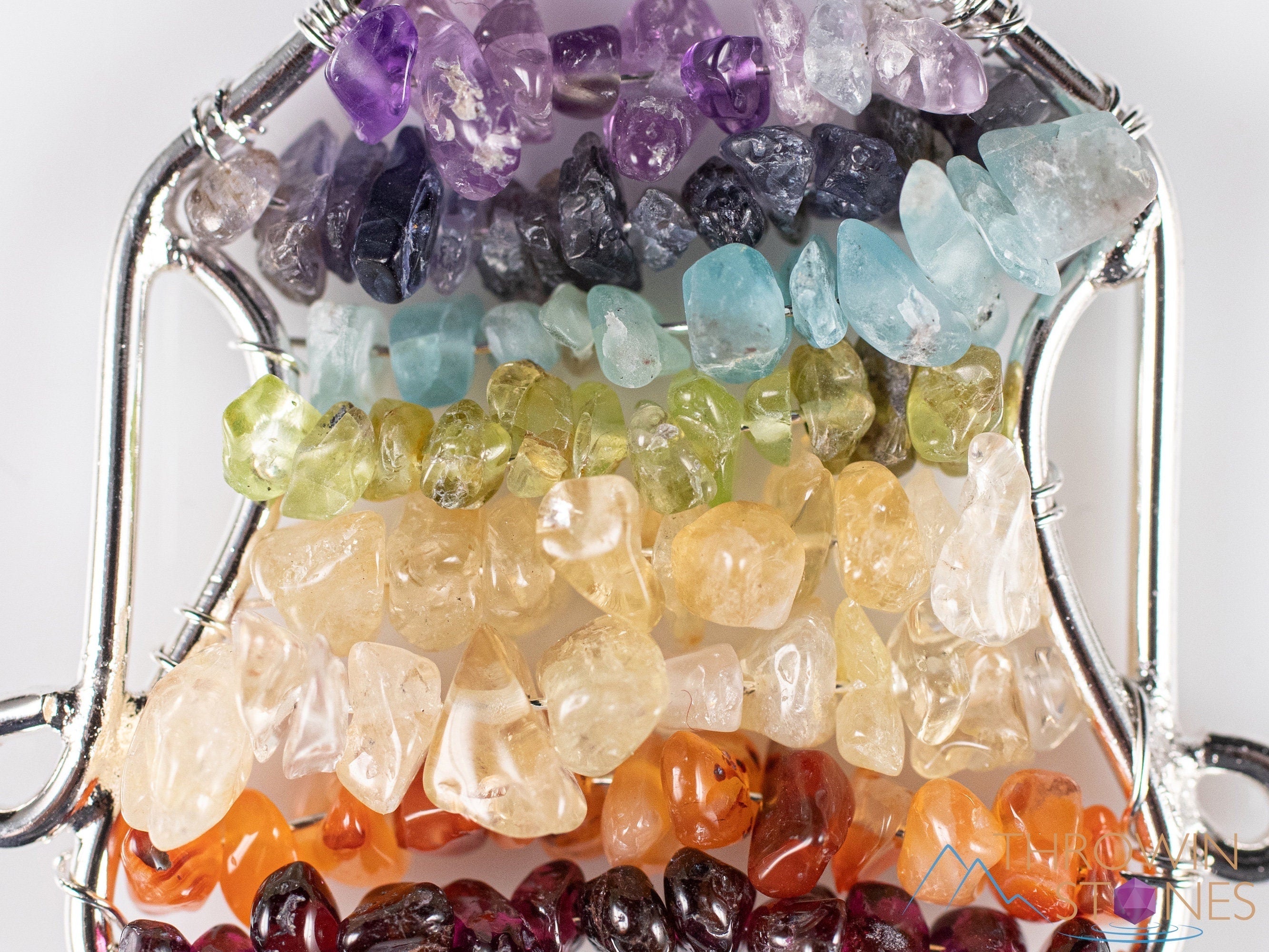 Handmade CHAKRA Crystal Pendant Necklace for Yoga & Meditation - Wire Wrapped Healing Jewelry with Natural Stones (E1992) | Perfect for Spiritual Healing, Energy Balancing & Mindful Practices
