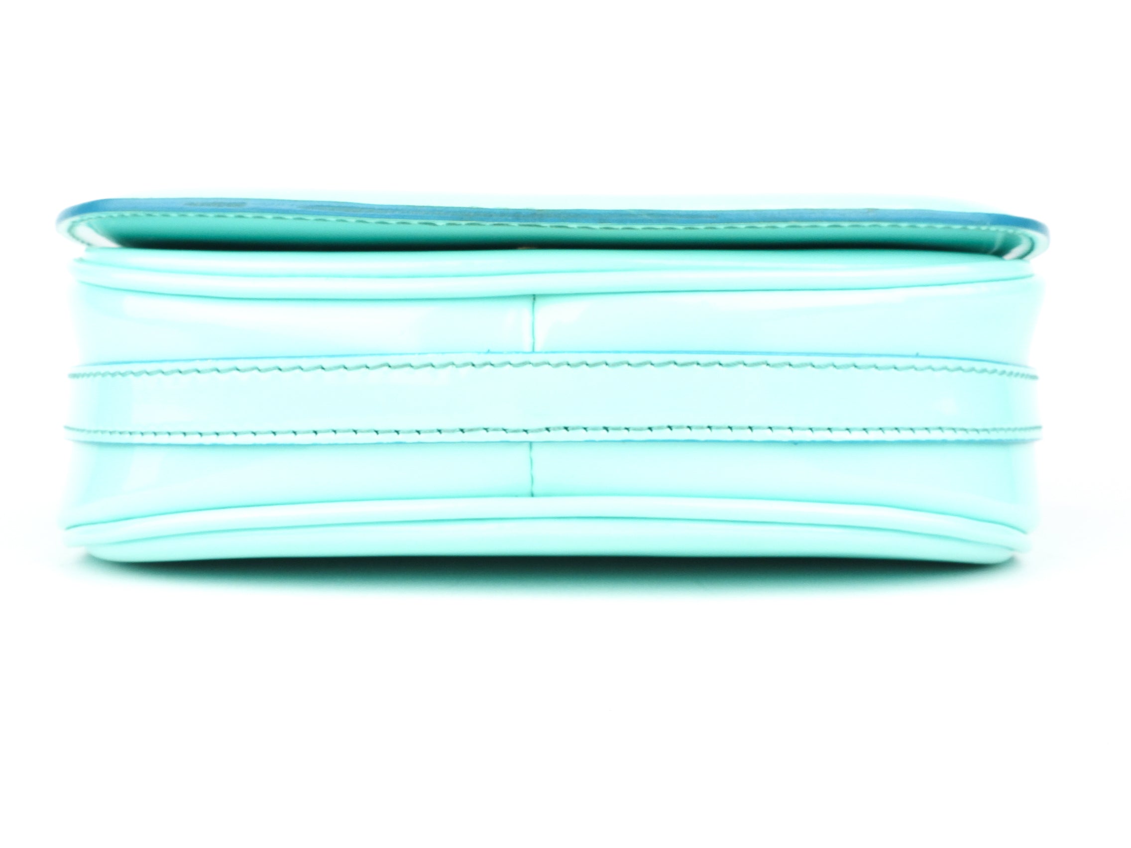 Burberry Prorsum Small Aqua Patent Leather Crossbody Shoulder Bag for Women | Luxury Designer Handbag for Everyday Use, Travel & Special Occasions