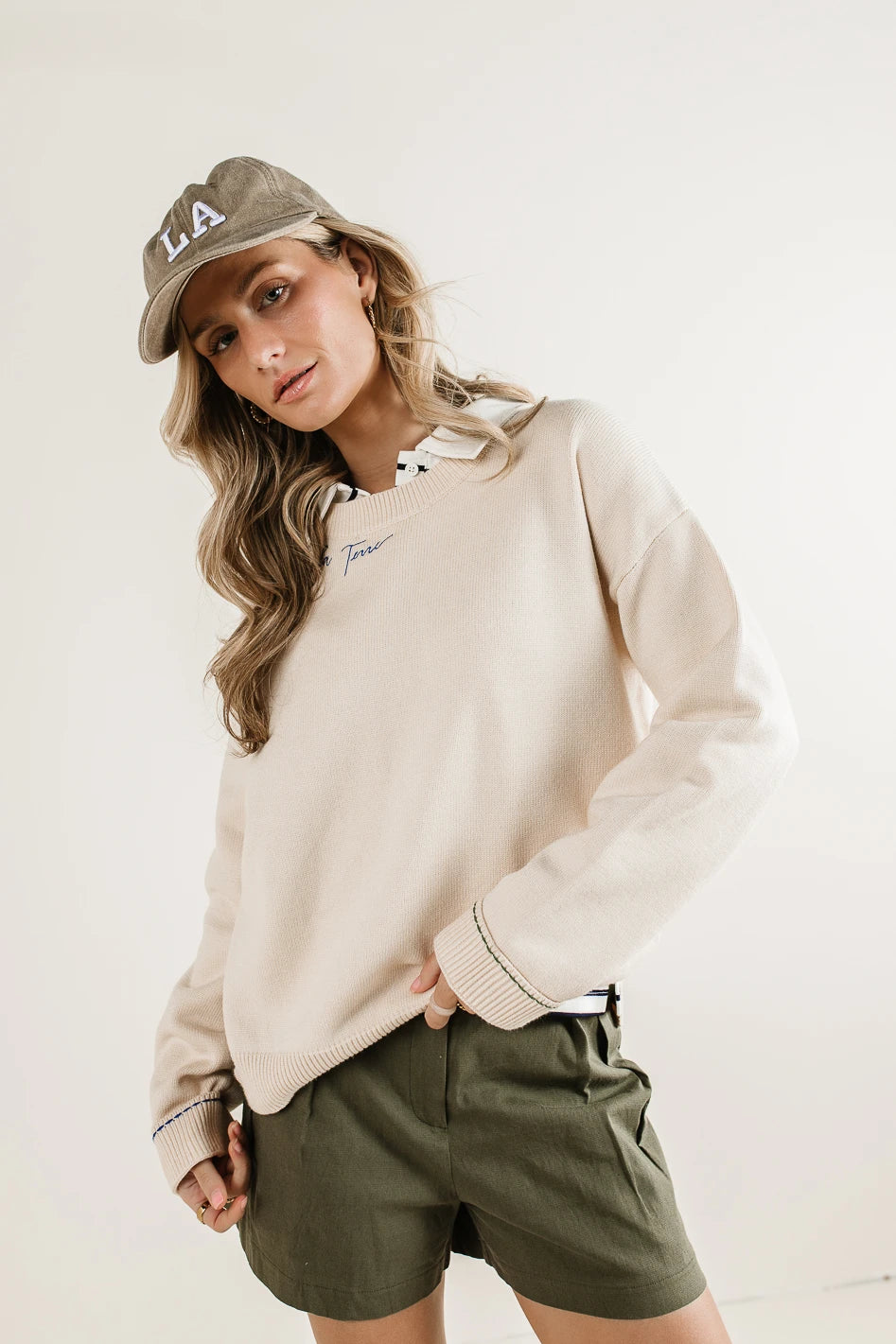 LA Baseball Cap in Khaki - Adjustable Dad Hat for Men & Women - Casual Cotton Baseball Cap for Outdoor, Sports, and Daily Wear