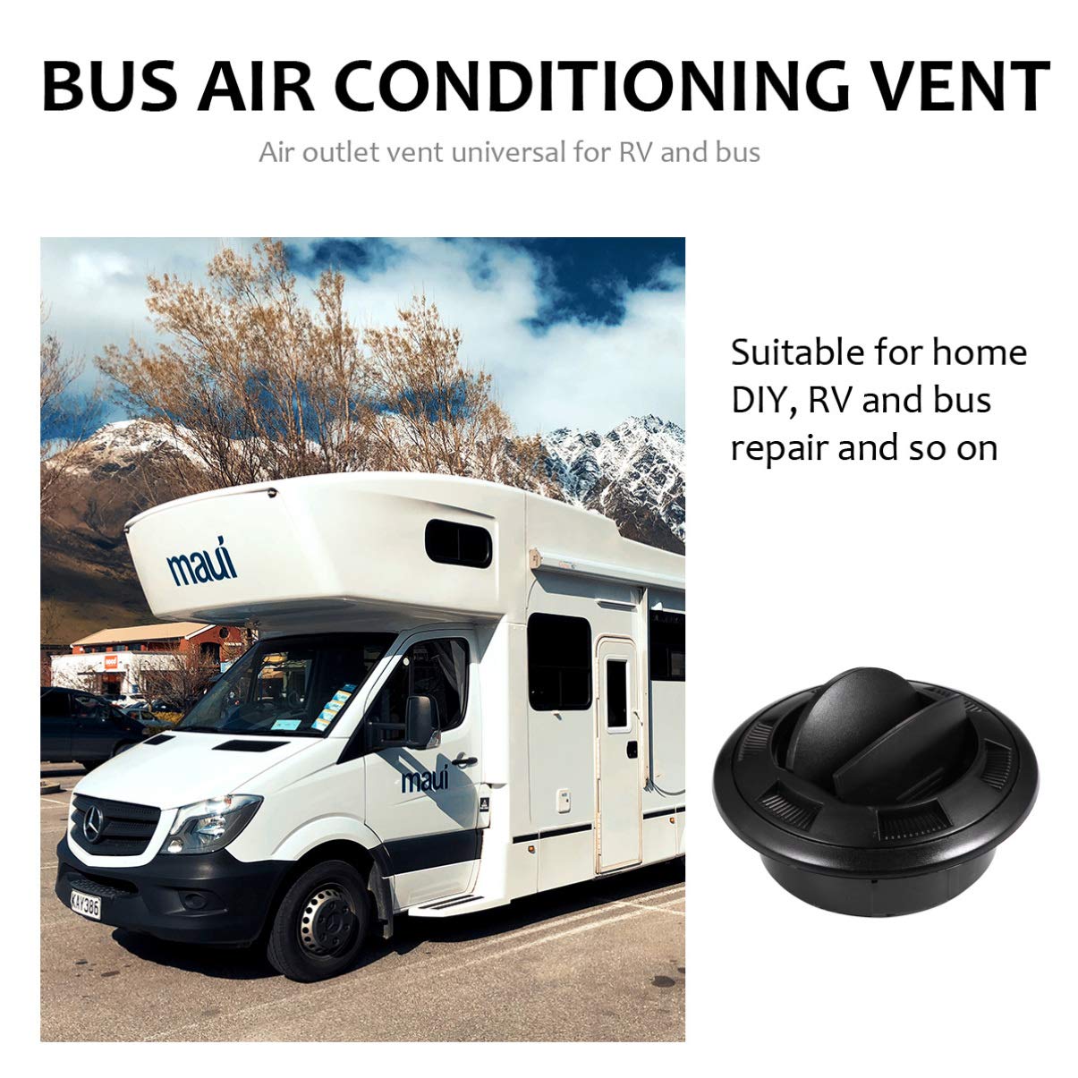 Garneck 1 Set Universal Air Vent Deflector - Adjustable Plastic AC Vent Outlet with Grille for RV, Bus, Car & Boat - Improve Airflow Direction for Comfortable Driving & Travel