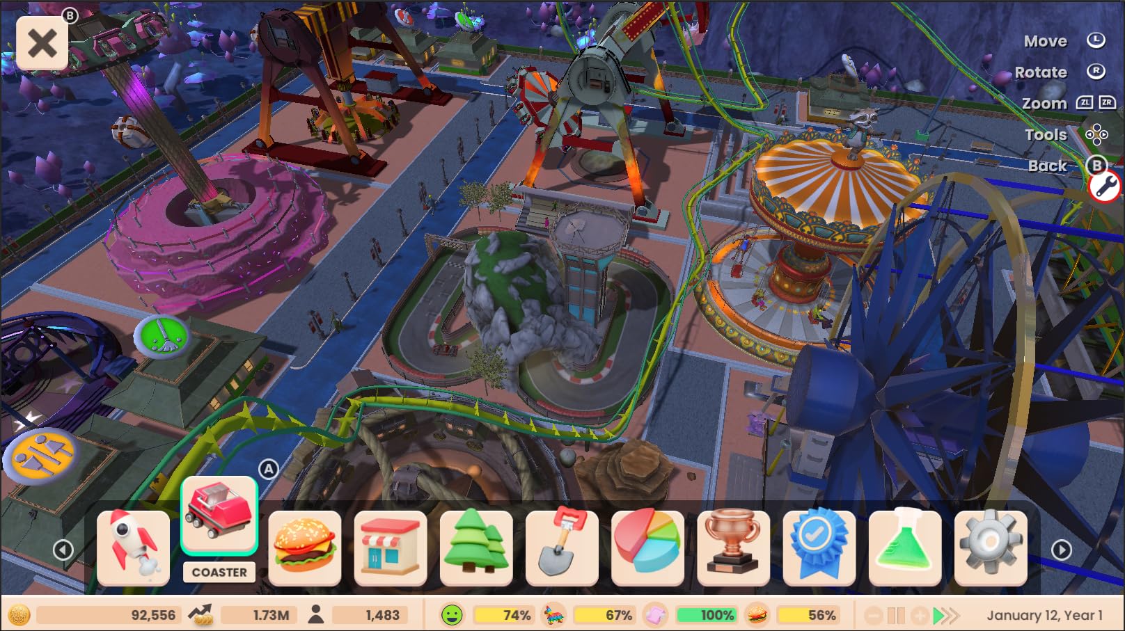 RollerCoaster Tycoon Adventures Deluxe - Nintendo Switch Game | Theme Park Simulation & Strategy | Perfect for Family Game Night & Travel Entertainment