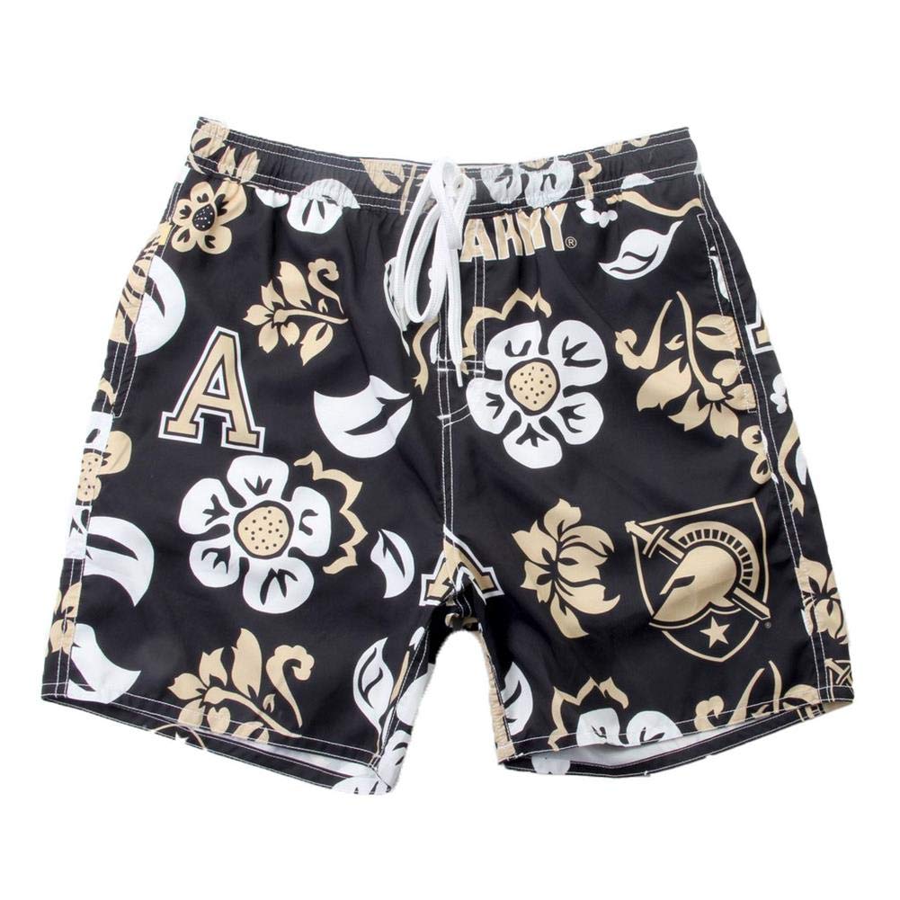 Men's Army Black Knights Floral Swim Trunks - Quick Dry Swim Shorts for Men (X-Large) - Perfect for Beach, Pool, and Summer Vacation