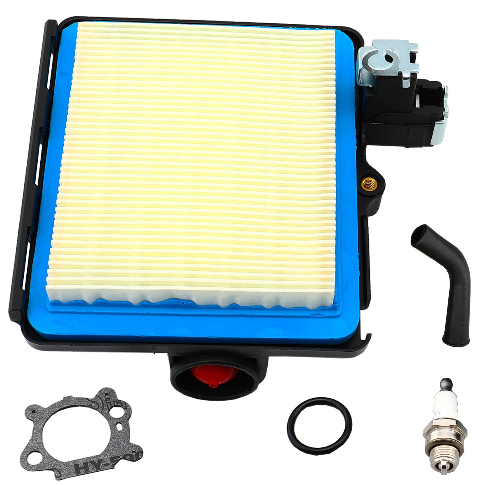 Briggs & Stratton Carburetor 14111 Replacement - Compatible with Models 498170, 498254, 694202, 693909, 799872, 799868 - Includes 795259 Air Filter Cleaner Primer Base Set - Perfect for Lawn Mower Engine Maintenance & Tune-Ups