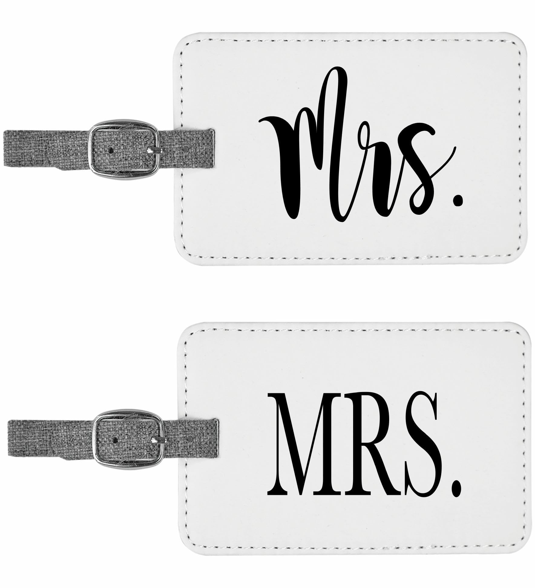 Mrs & Mrs Luggage Tags Set of 2 - Perfect Lesbian Couple Gift for Wedding, Engagement & Valentine's Day - Romantic Travel Accessories for Two Brides