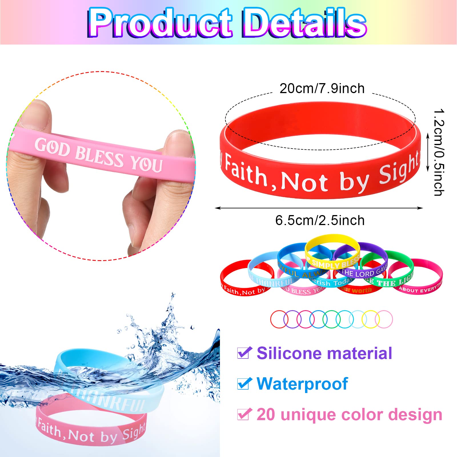 Bible Verse Silicone Wristbands - Inspirational Rubber Bracelets with Faith Sayings for Men & Women (120pcs) - Perfect for Church Groups, Bible Study, Youth Retreats & Christian Gifts