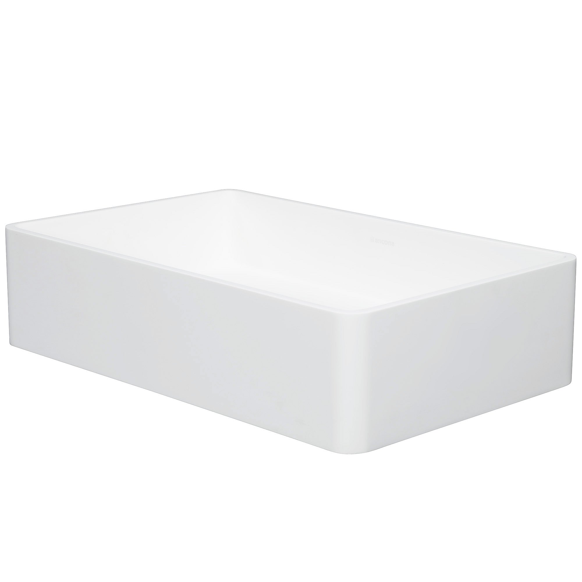 Ancona Holbrook White Ceramic Vessel Bathroom Sink with Brushed Champagne Gold Single Hole Faucet - Modern Vanity Basin for Powder Room, Guest Bath & Master Bathroom Decor