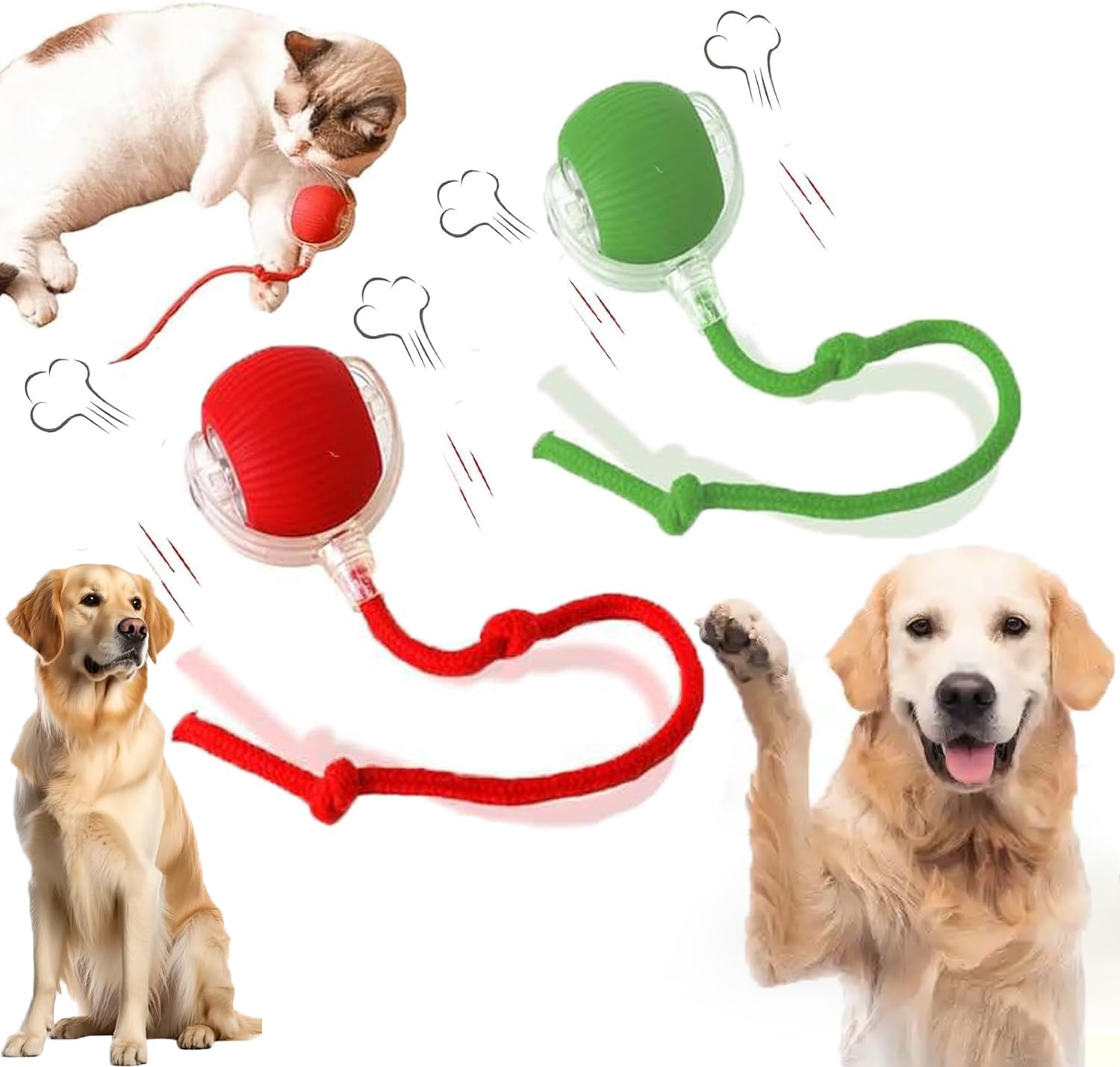 Interactive Cat Toys Rolling Ball - Motion Activated Dog Ball for Indoor Play - Chewie Viral Rolling Ball with 360° Smart Auto Movement - Electric Pet Toy for Cats & Dogs - Perfect for Exercise and Boredom Relief