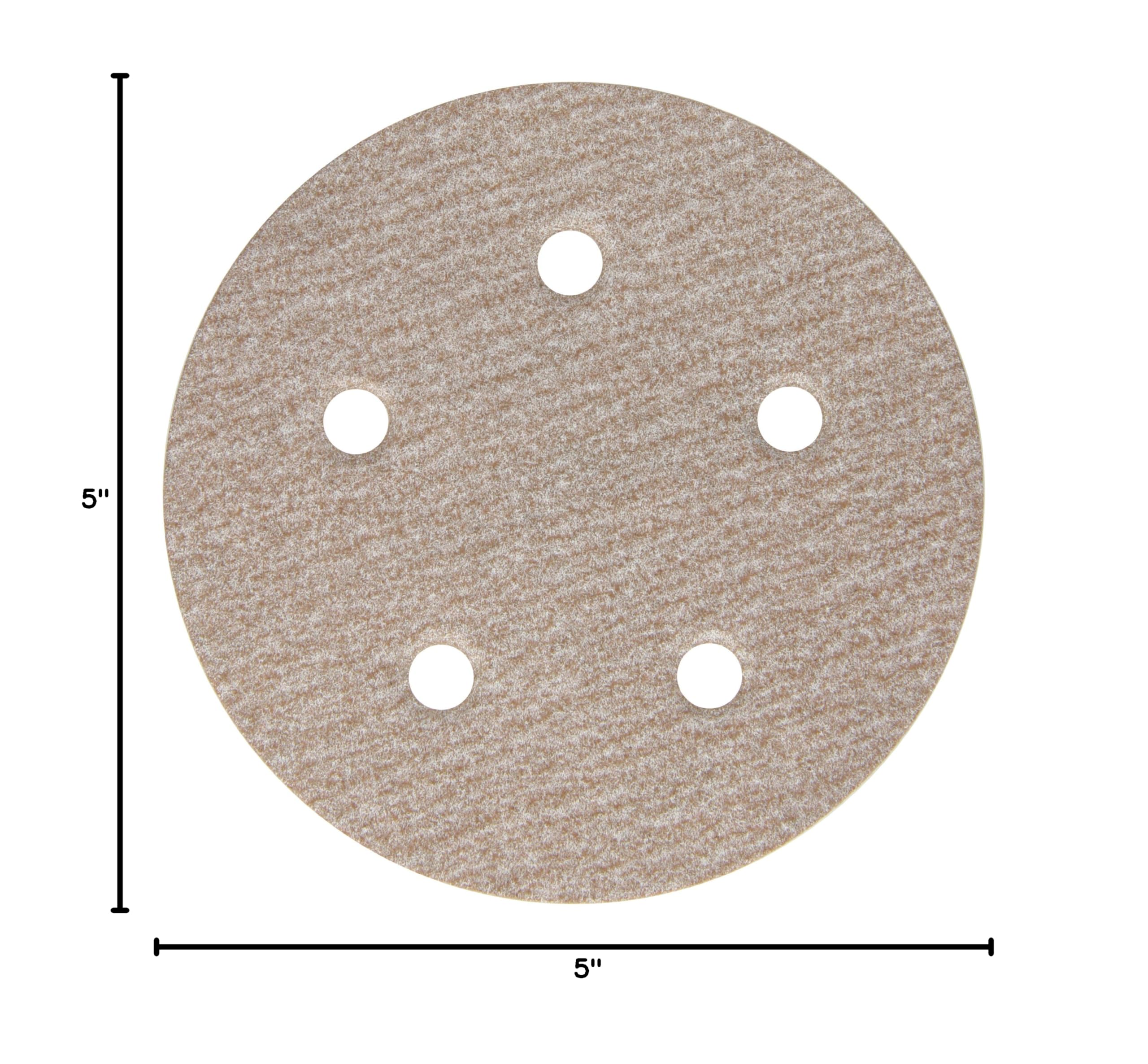Norton A275 PSA Sanding Discs - 5 Inch 600 Grit Aluminum Oxide Abrasive Discs with Lightweight Paper Backing & Pressure Sensitive Adhesive - Waterproof, 5 Vacuum Holes - Pack of 25 - Perfect for Woodworking, Metal Polishing & DIY Projects