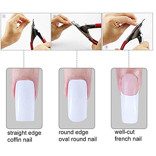 Professional Stainless Steel False Nail Clipper & Acrylic Nail Tips Cutter - Manicure Tool for Artificial Gel & Acrylic Nails with Nail Catcher - Perfect for Nail Salons, Home Manicures & Nail Art Kits