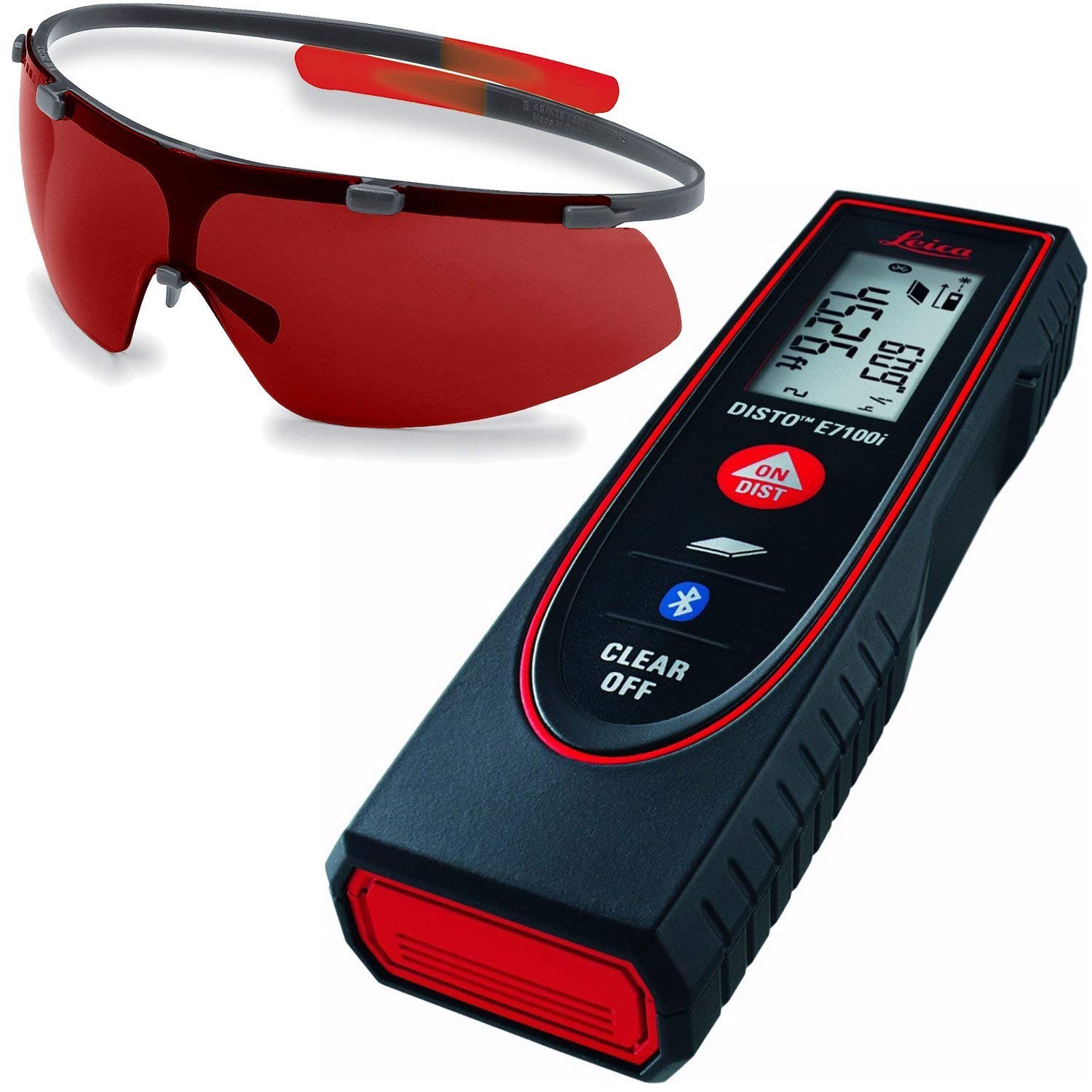 Leica DISTO E7100i Laser Distance Meter with GLB30 Laser Enhancement Glasses - Professional Laser Measuring Tool for Construction, Home Renovation & DIY Projects