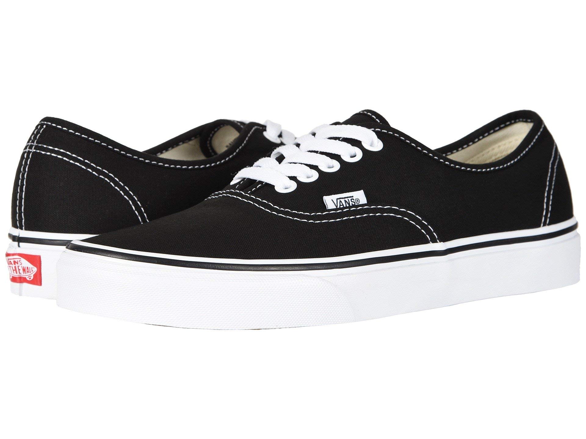 Vans Authentic Unisex Sneakers for Men & Women - Classic Black & White Low-Top Canvas Shoes for Casual Wear, Skateboarding & Everyday Comfort