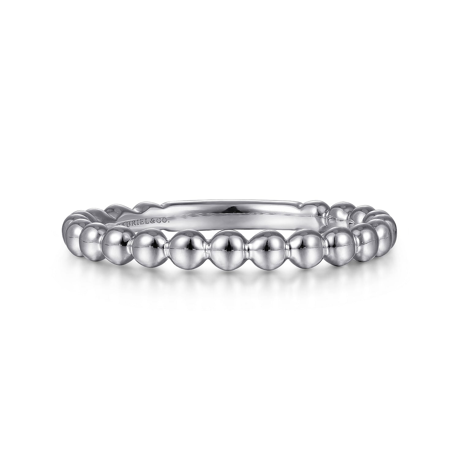 14K White Gold Bujukan Stackable Ring LR4871W4JJJ - Elegant Wedding Band, Anniversary Gift for Her - Perfect for Stacking, Layering & Everyday Wear