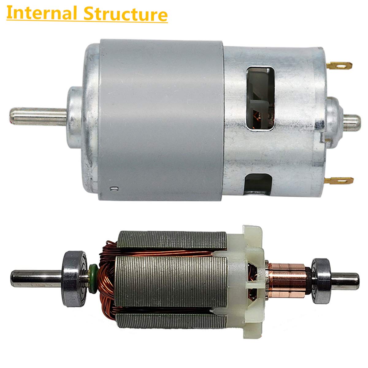 High Torque 24V DC 775 Motor 20000RPM - Powerful Low Noise Ball Bearing Electric Motor (2-Pack with Bracket) - Ideal for Power Tools, DIY Projects, and Industrial Applications
