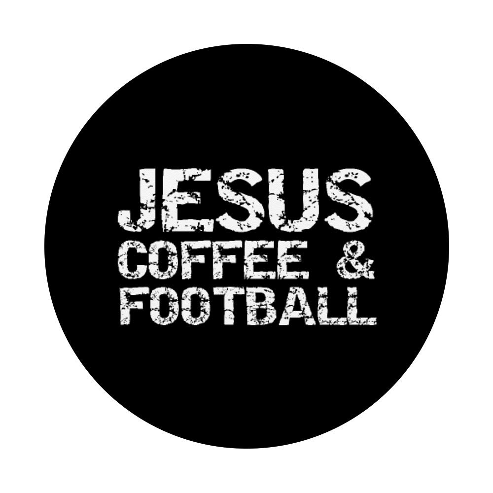 Jesus Coffee & Football PopSockets - Phone Grip & Stand for Game Day | Christian Apparel Accessories for iPhone, Samsung & Tablets | Perfect for Tailgating, Church Events & Sports Fans