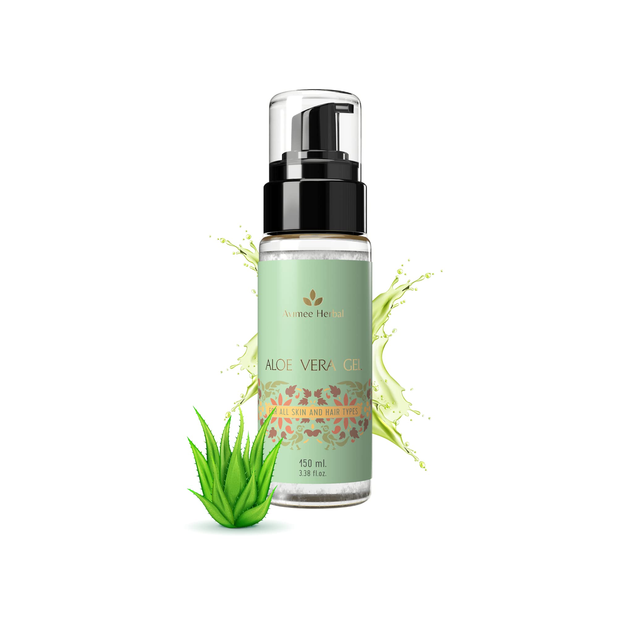 Avimee 100% Pure Aloe Vera Gel for Face, Skin & Hair Care - 150ml | Hydrating, Moisturizing & Soothing Gel with Vitamin E | Natural Skin Repair for Sunburn, Acne, Dry Skin & Hair Treatment | Perfect for Daily Skincare Routine & After Sun Care
