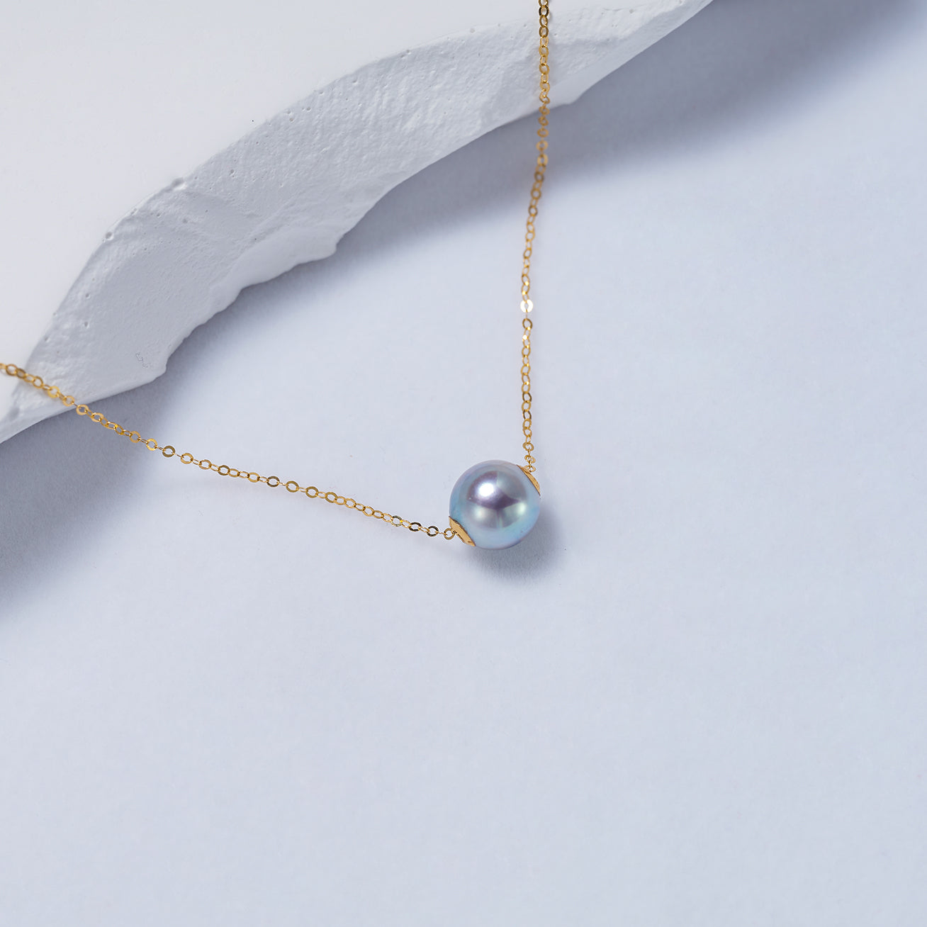 18K Solid Gold Akoya Madama Pearl Necklace - Classic Elegant Jewelry for Women, Gift for Her, Anniversary, Wedding, Birthday, Special Occasions
