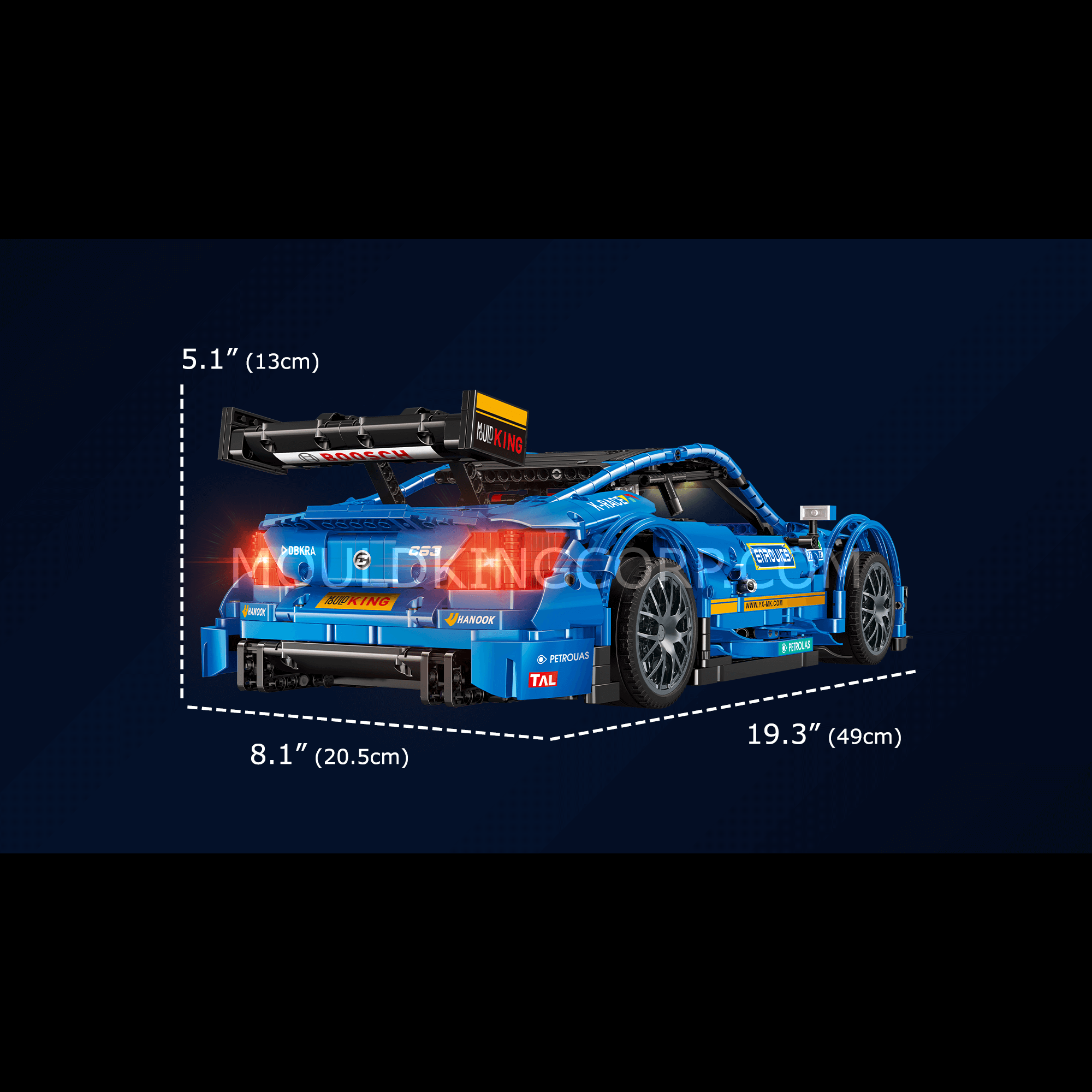 Mould King 13073 C63 DTM Racing Car Remote Control Building Blocks Set - 1,989 PCS STEM Toy for Adults & Kids - Perfect for Racing Enthusiasts & Model Collectors