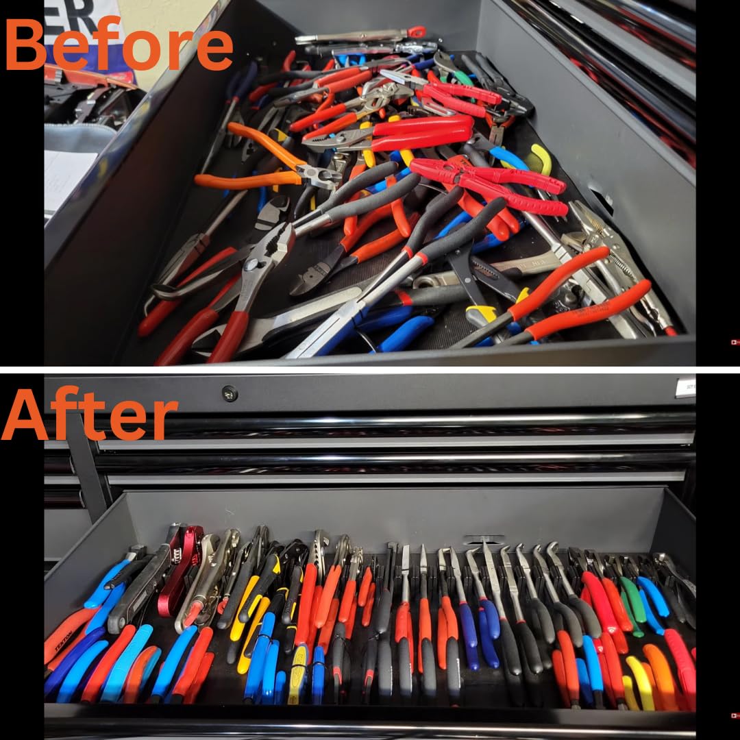 Magnetic Plier Holder & Tool Organizer Kit - Modular Drawer Storage for Professional & DIY Mechanics | Heavy-Duty Toolbox Widget with Fast Access Design | Perfect for Garage, Workshop & Home Repair (1 Kit)