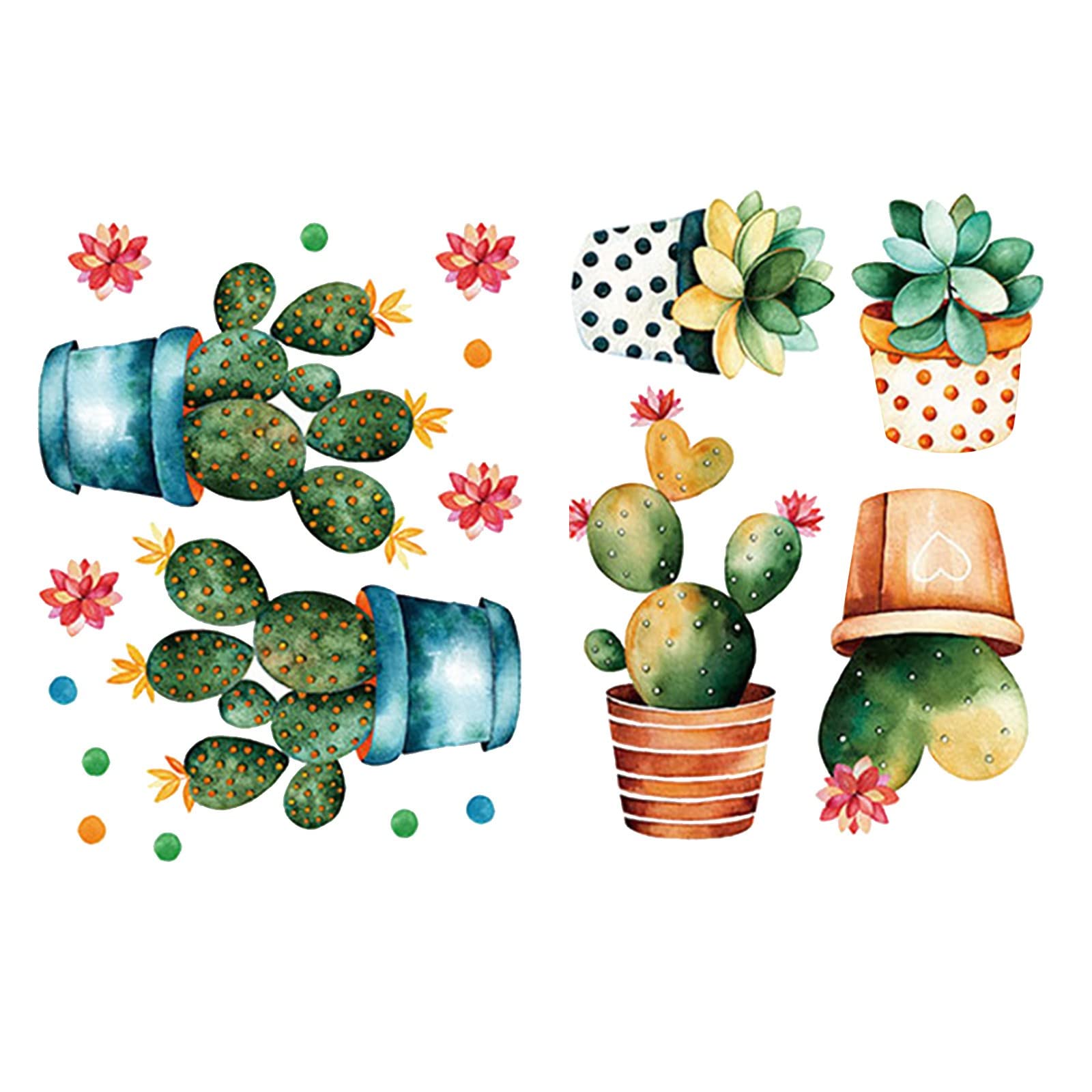 3D Vase Wall Stickers - Removable Vinyl Decals for DIY Home Decor | Green Plants Wall Art for Living Room, Bedroom & Kitchen | Multi-Color Peel & Stick Wall Panels | Perfect for Nursery, Office & Apartment Decor