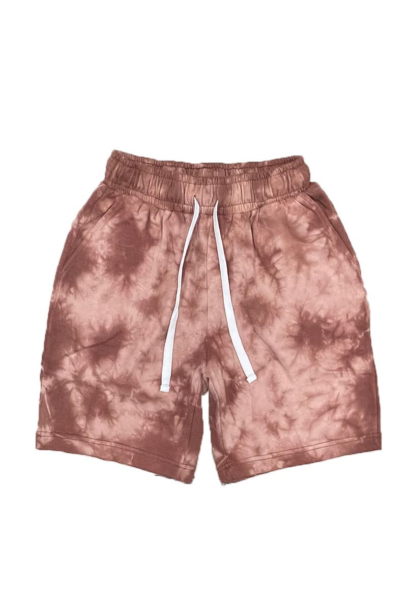 WEIV GEAR Men's Tie Dye Casual Shorts with Drawstring Elastic Waist - Breathable Workout Gym Running Activewear Beach Pants with Side Pockets | Perfect for Summer, Travel, Yoga & Outdoor Activities
