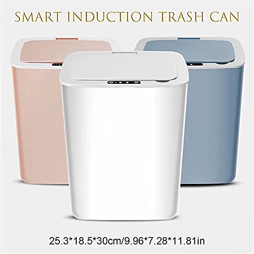 TOMYEUS 14L Smart Sensor Trash Can - Automatic Motion Sensor Garbage Bin for Kitchen, Bathroom, Bedroom - Touchless Waste Bin with Lid - White (Ideal for Home, Office & Indoor Use)