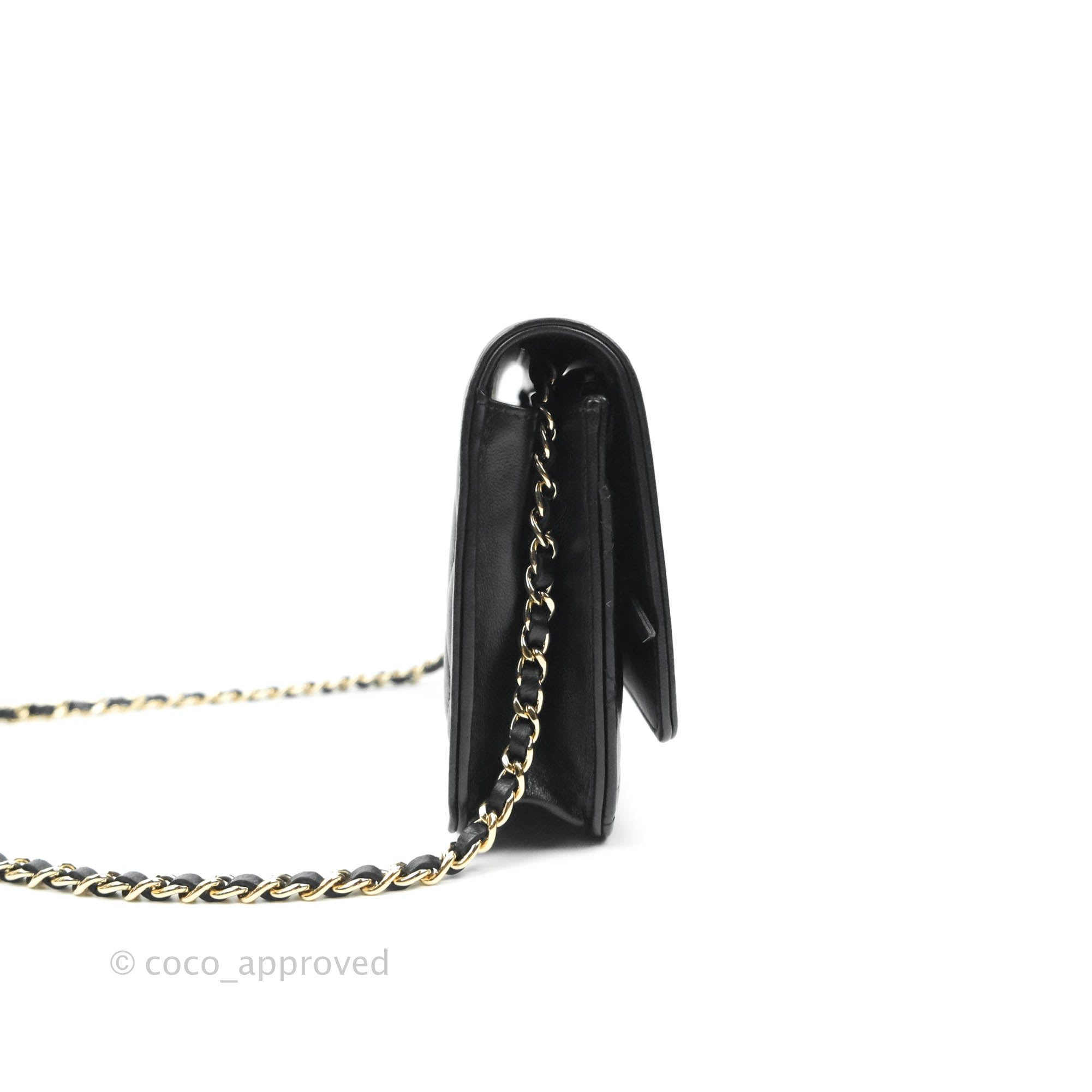 Chanel Boy Wallet on Chain WOC Black Lambskin Gold Hardware - Luxury Crossbody Bag for Women, Perfect for Evening Events & Daily Use