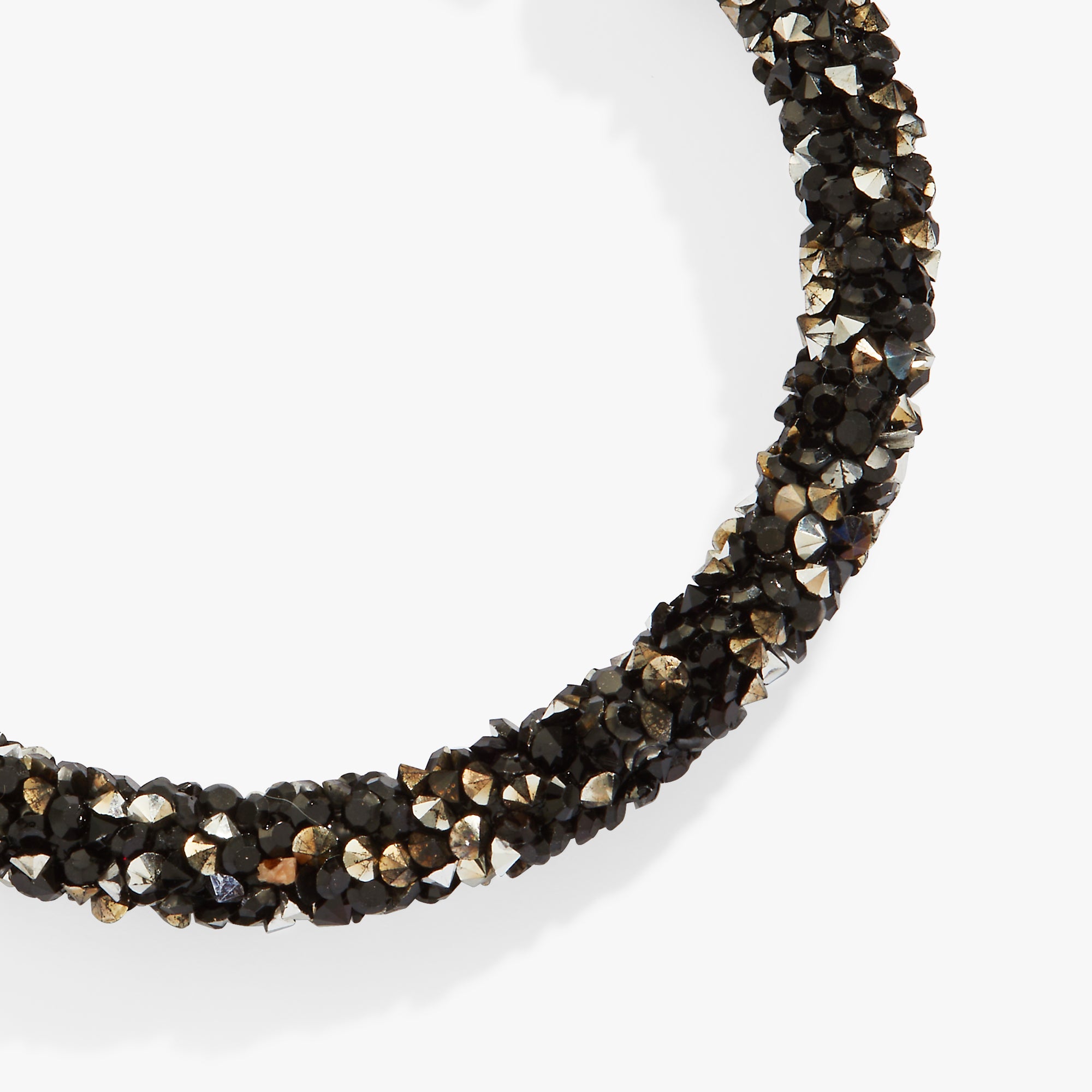 Black Crystal Crush Bangle Bracelet for Women - Elegant Stackable Jewelry for Parties, Weddings & Everyday Wear