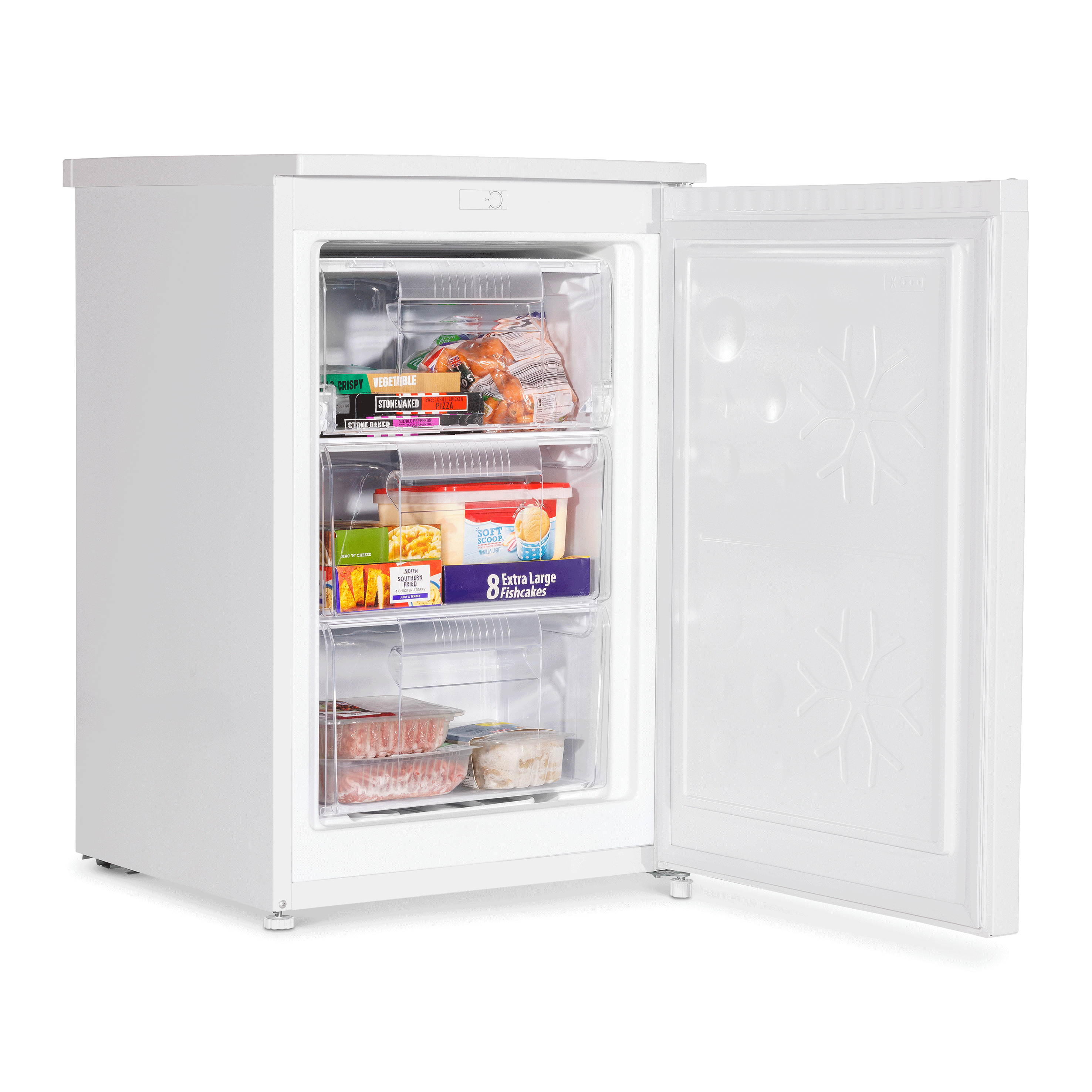 Baridi 55cm Undercounter Freezer with Adjustable Thermostat, 4 Star Energy Rating, 85L Capacity, White - Perfect for Home, Kitchen, Restaurant & Commercial Use - Model DH250
