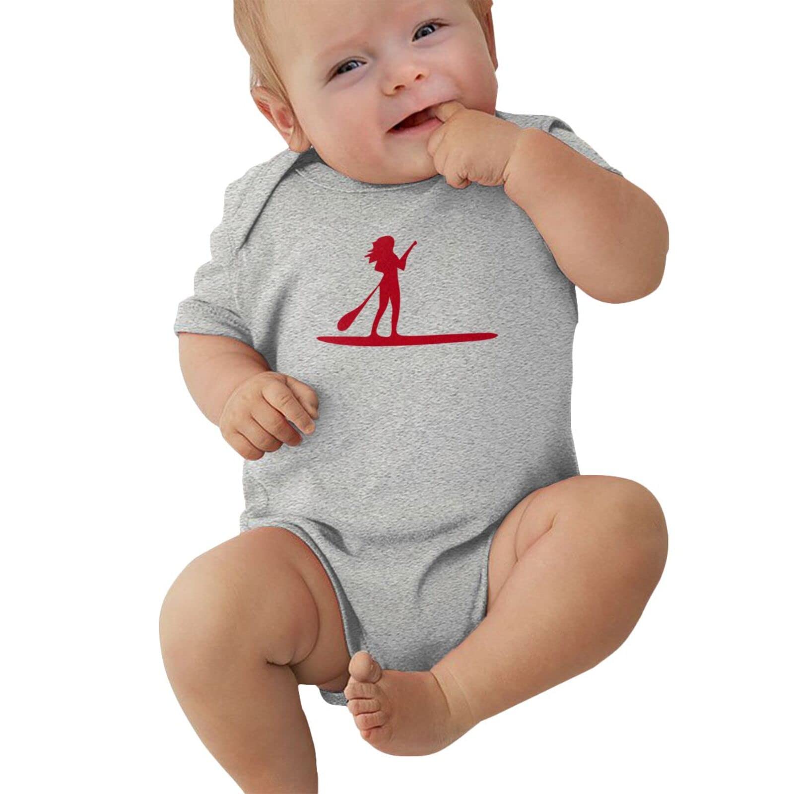 **Baby Girl & Boy Paddleboarding Romper Jumpsuit - Newborn Short Sleeve Bodysuit Outfit for Beach, Pool & Summer Adventures**