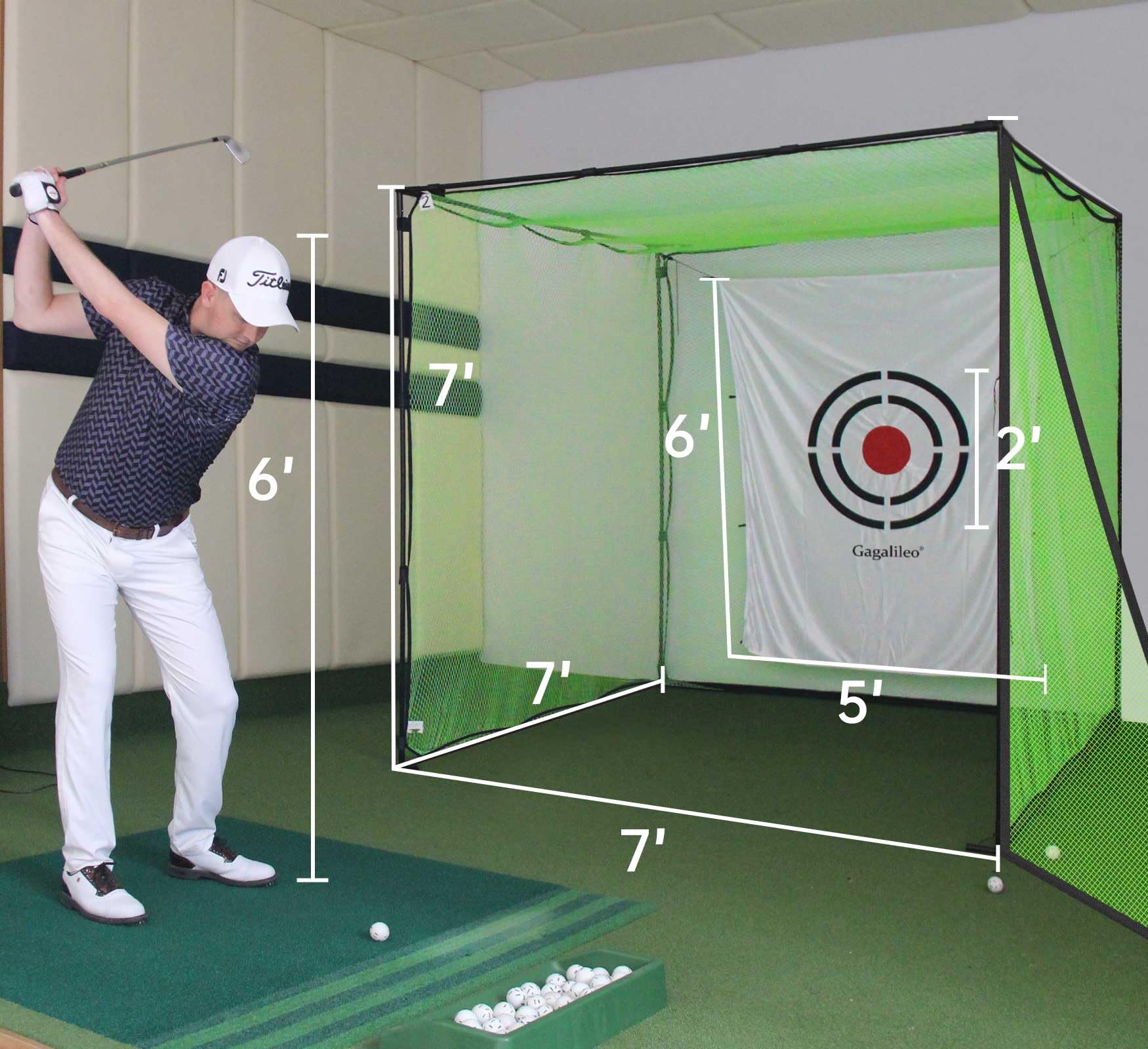 Premium Heavy Duty Golf Practice Hitting Net - Backyard & Indoor Driving Range with Portable Frame | Perfect for Home Training, Backyard Practice & Golf Swing Improvement