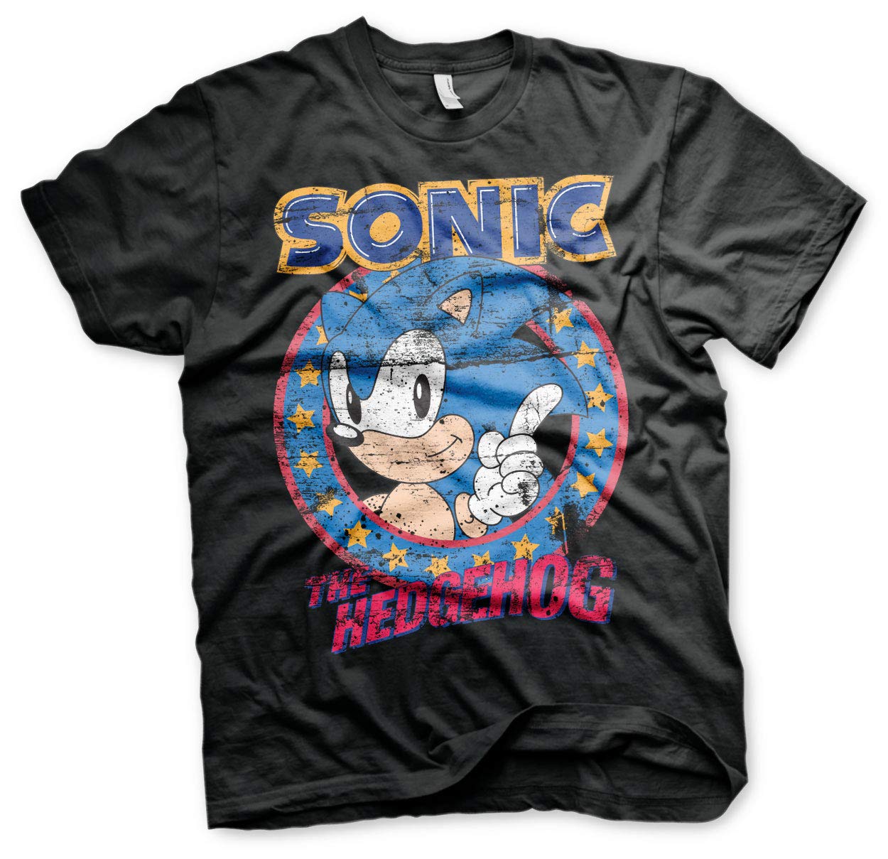 Official Sonic The Hedgehog Men's Graphic T-Shirt - Licensed Black Gaming Tee for Casual Wear, Cosplay & Fan Merch - Size X-Large