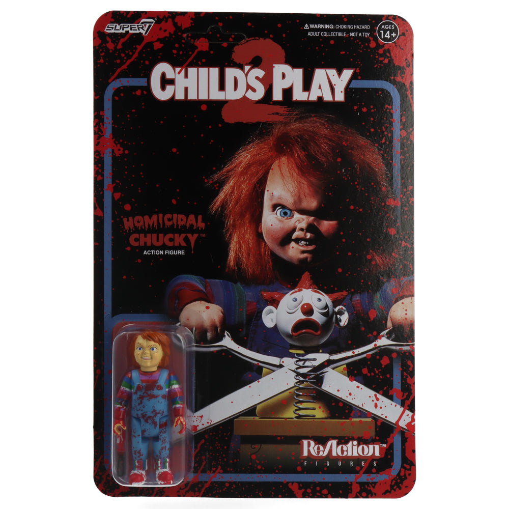 Chucky Blood Splatter ReAction Figure - Horror Movie Collectible for Halloween & Scary Decor