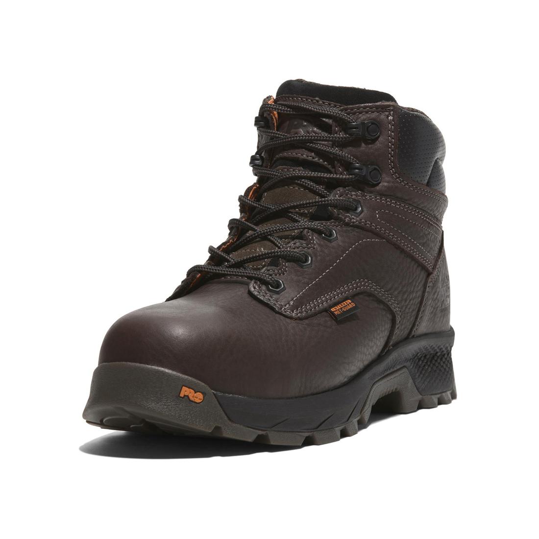 Titan EV 6 Inch Composite Toe Work Boots for Men - Dark Brown Safety Shoes - Electrical Hazard & Slip Resistant - Ideal for Construction, Warehouse & Outdoor Work