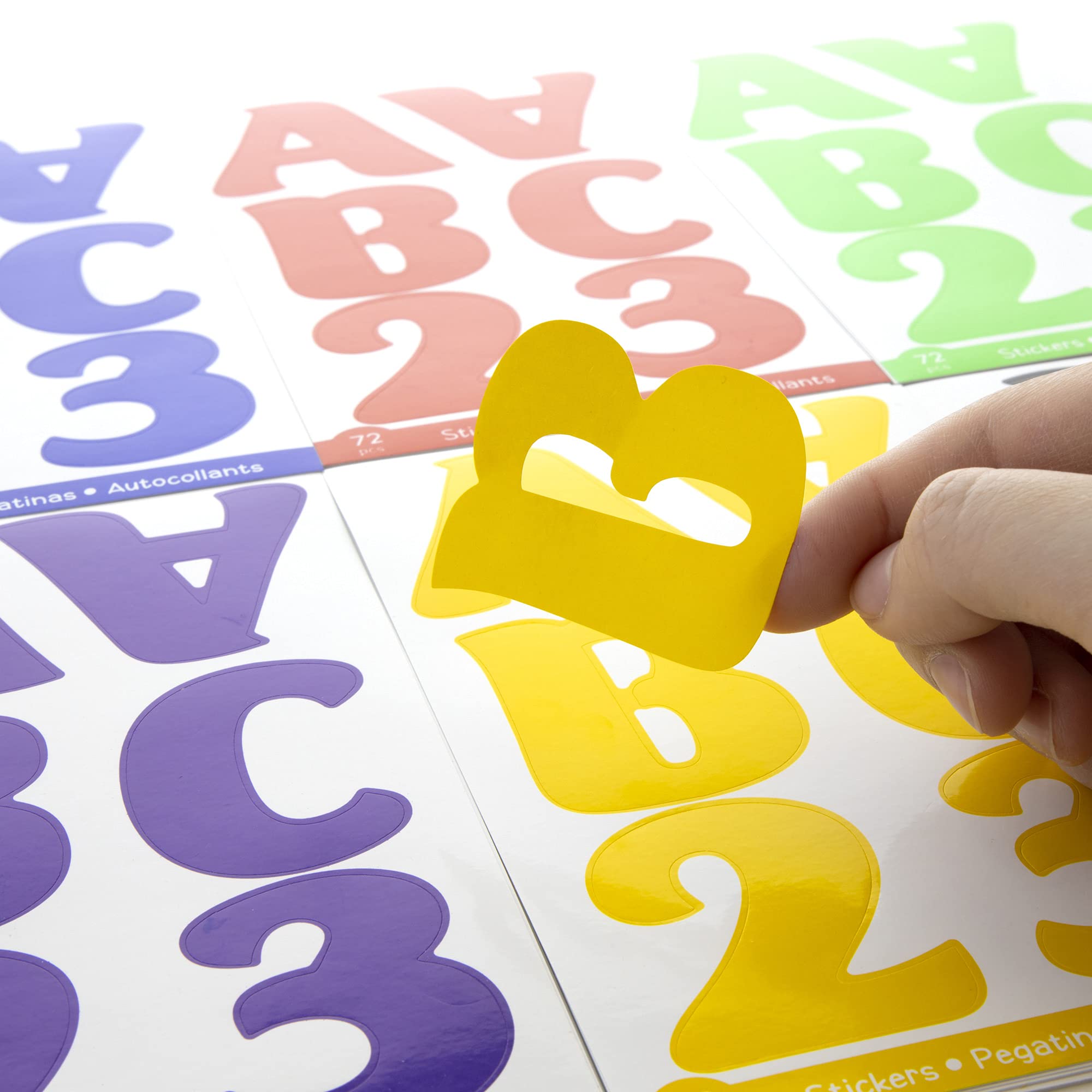 BAZIC 6 Colors Alphabet & Number Stickers 2