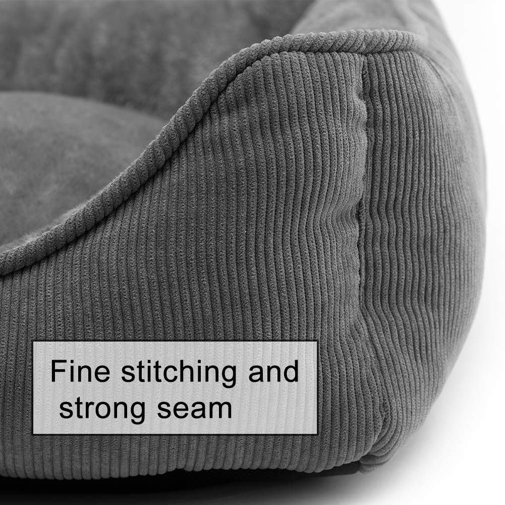 Hollypet Soft Breathable Cat Bed & Small Dog Bed - Cozy Pet Sleeping Cushion for Cats & Puppies, Dark Grey (55 x 45 x 15cm) - Perfect for Indoor Lounging, Crate Training & Nap Time Comfort