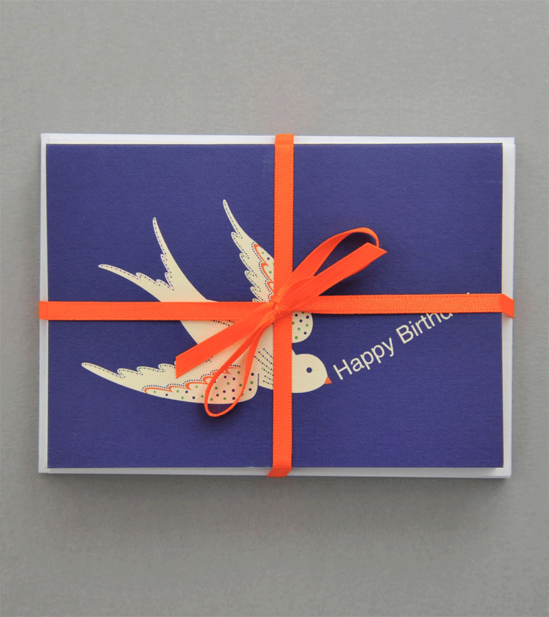 Happy Birthday Bird Notecard Set by Elvira van Vredenburgh - Handmade Greeting Cards for Birthdays, Thank You Notes & Special Occasions - Perfect for Party Invitations, Gift Cards & Personal Messages