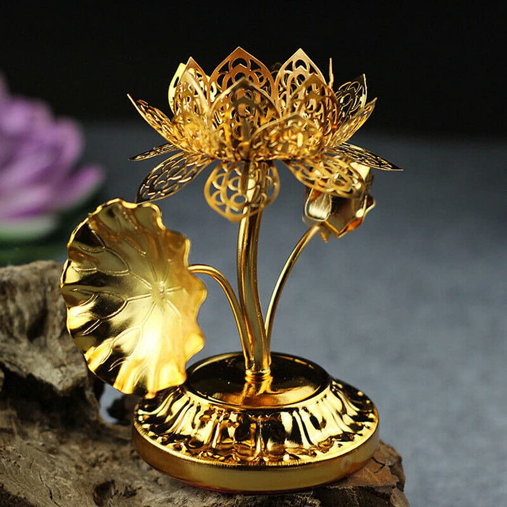 1pc Buddhism Lotus Ghee Lamp Holder - Buddha Candle Holder & Candlestick for Home Altar Decor, Meditation Room, Spiritual Ceremonies