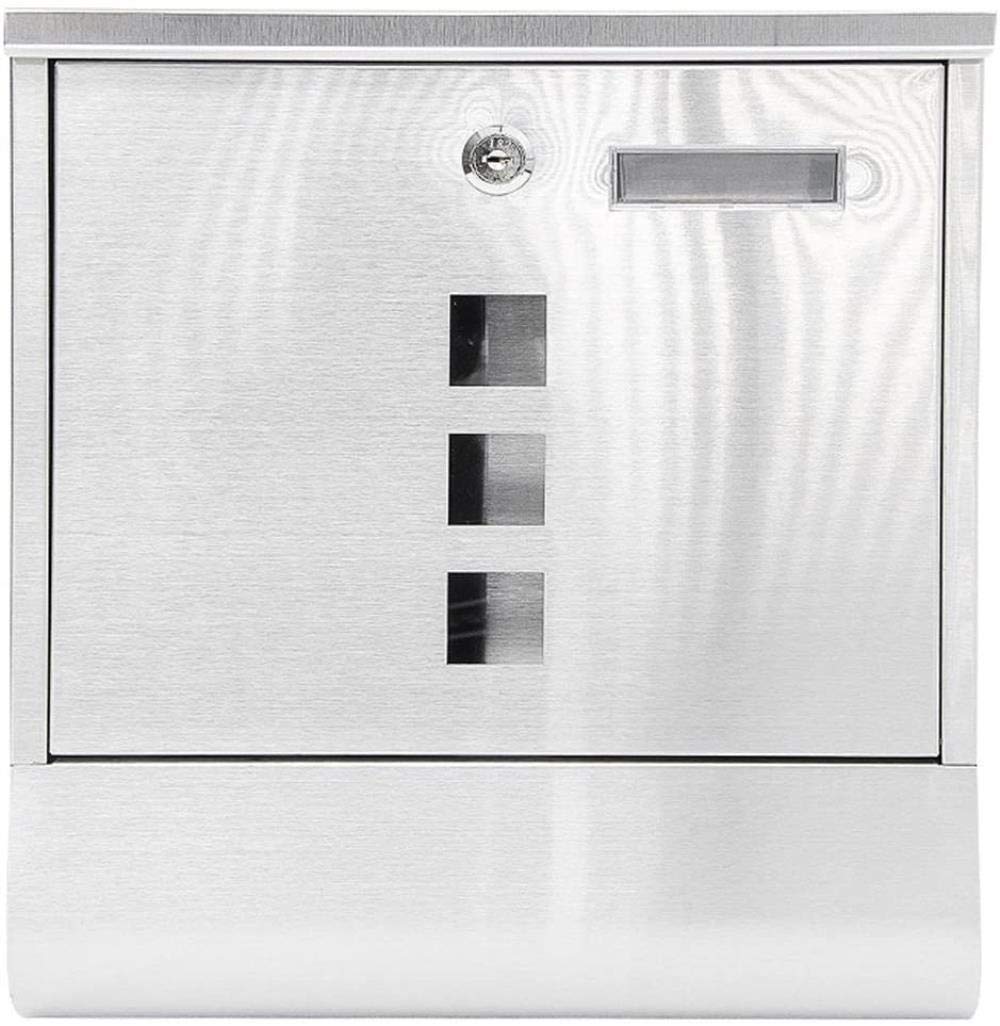 **Waterproof Stainless Steel Mailbox with Lock - Outdoor Wall Mounted Letter Box & Secure Suggestion Box for Home, Office, or Apartment Use**
